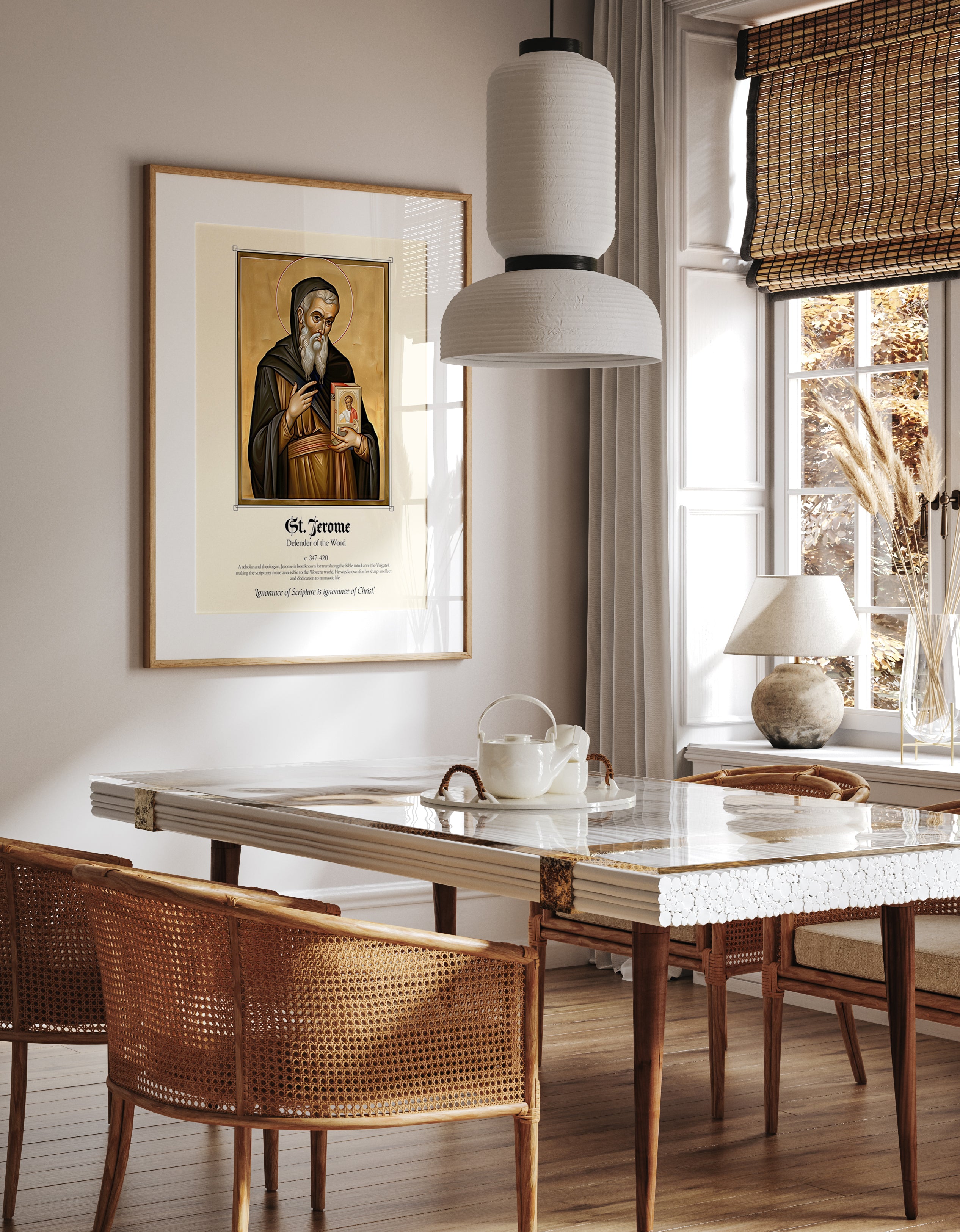 St. Jerome Icon Poster – Bible Translator Christian Theologian Wall Art Print