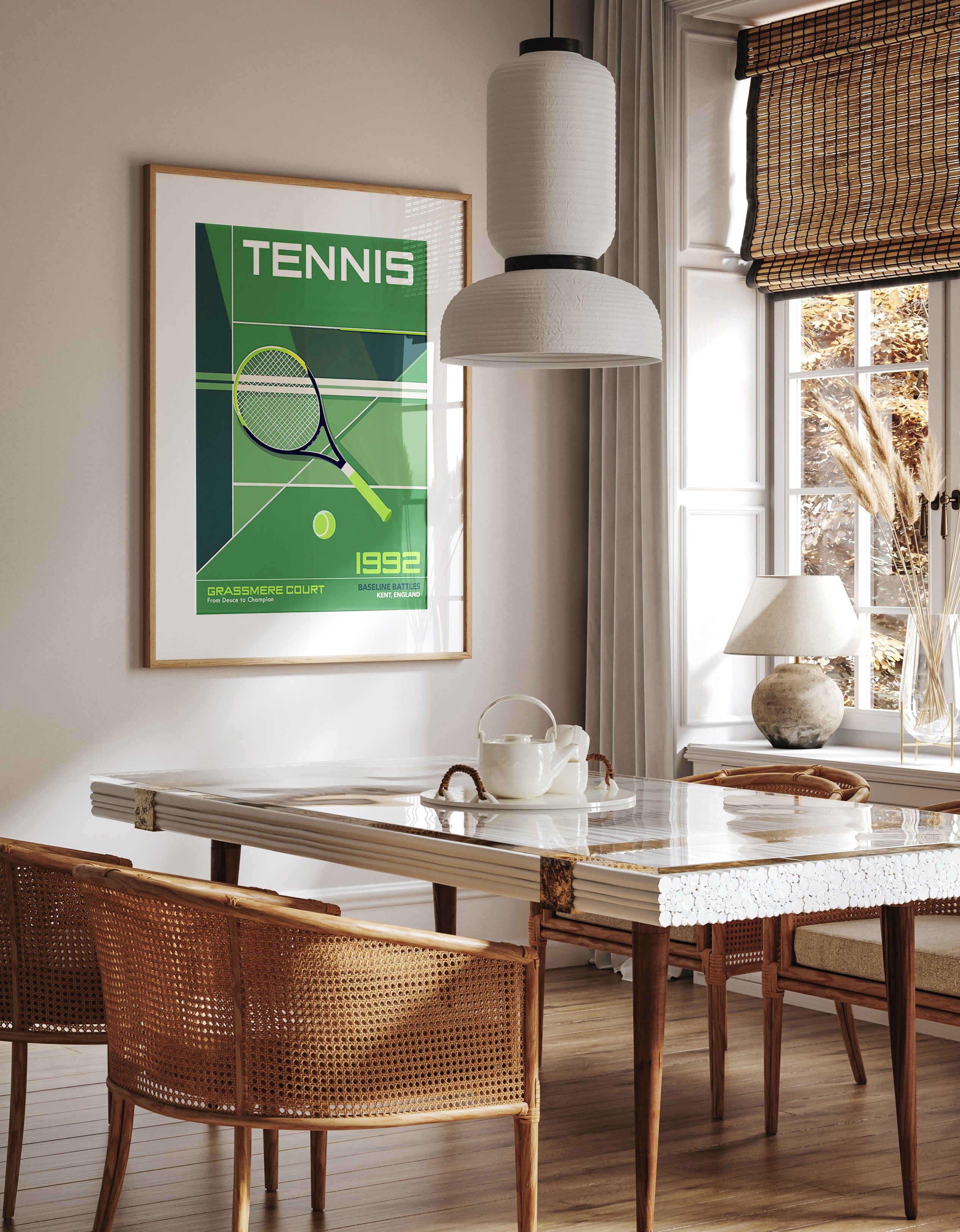 Modern Tennis Court Minimalist Sports Print
