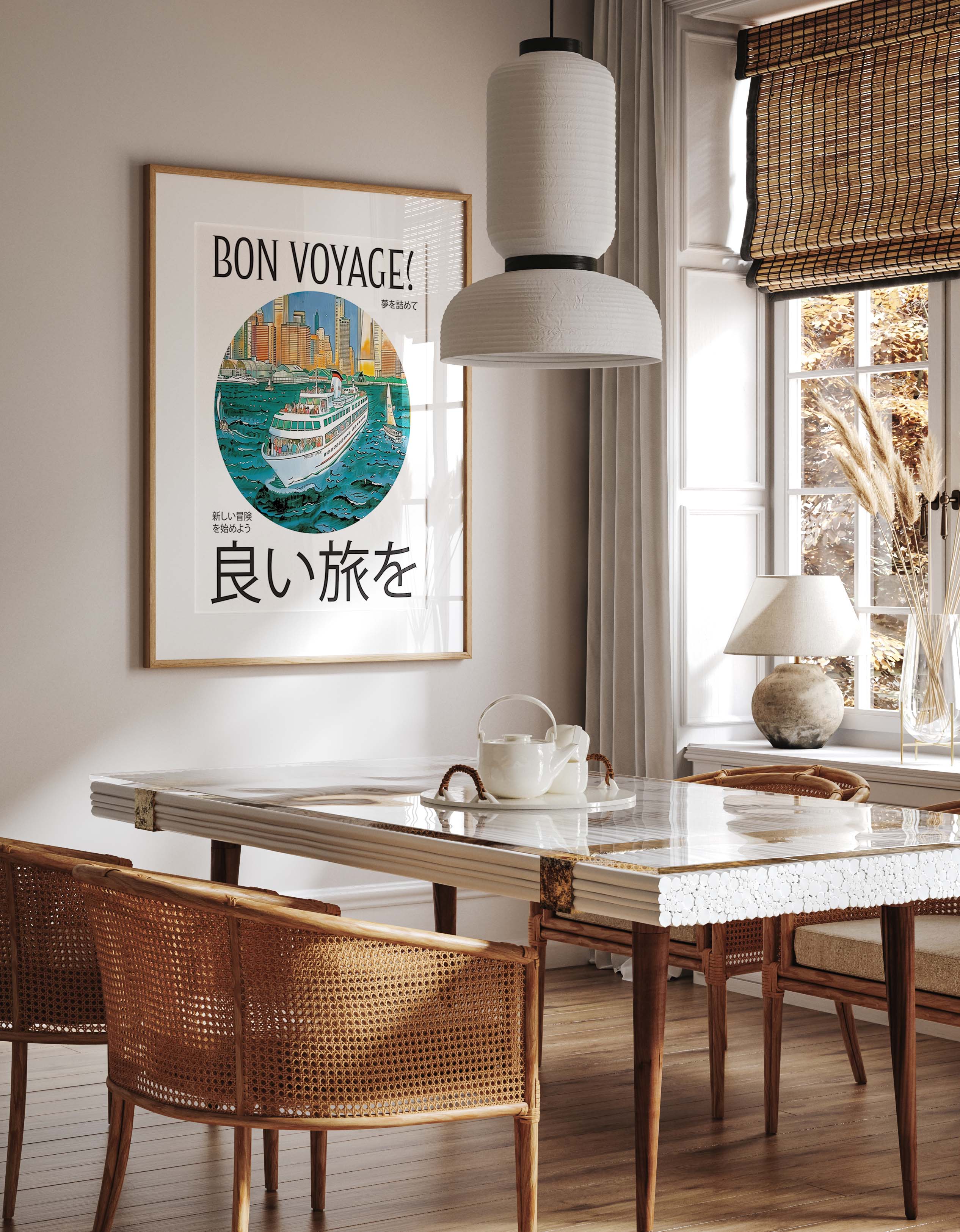 Bon Voyage Cruise Ship Travel Adventure Art Print