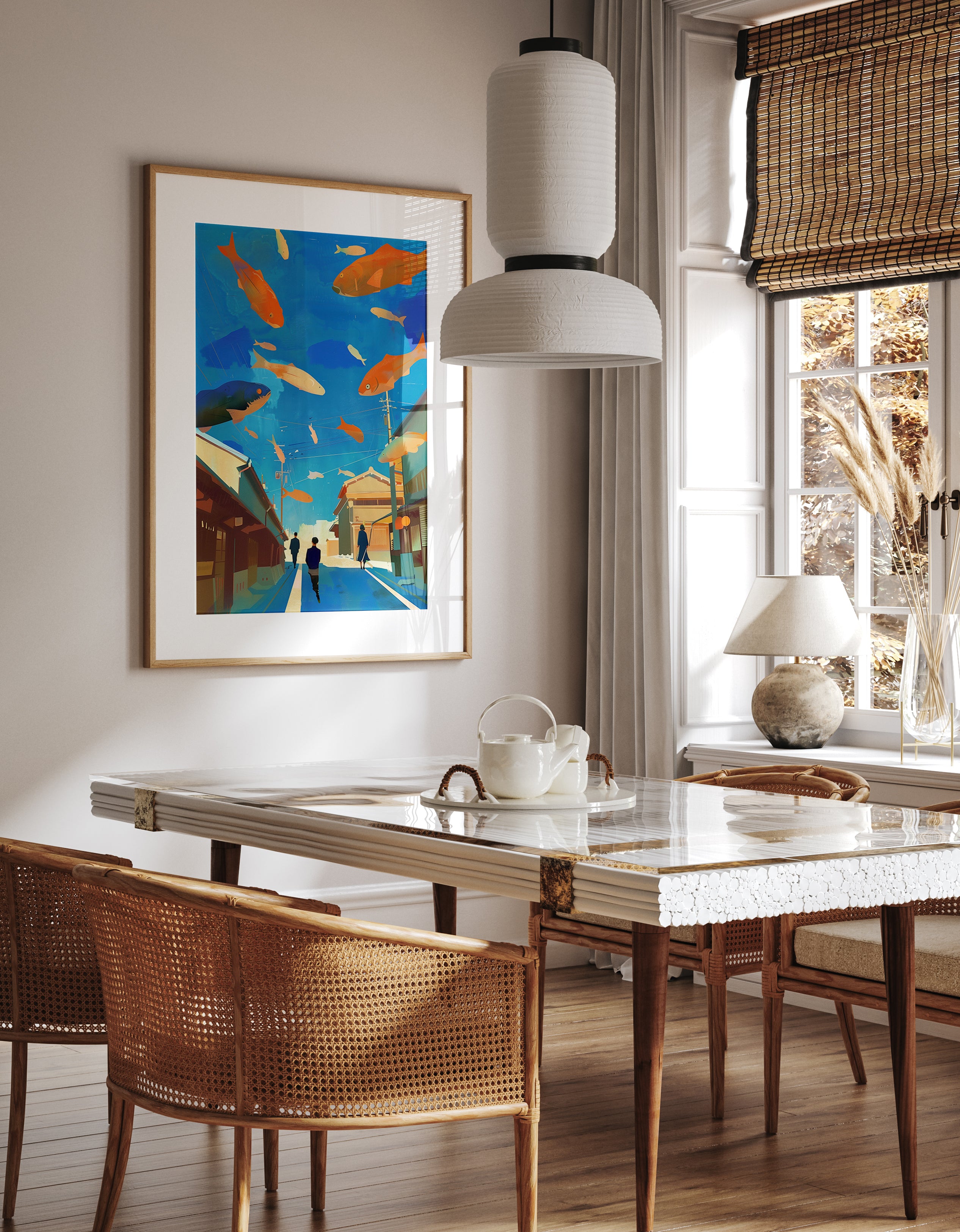 Surreal Floating Fish Print