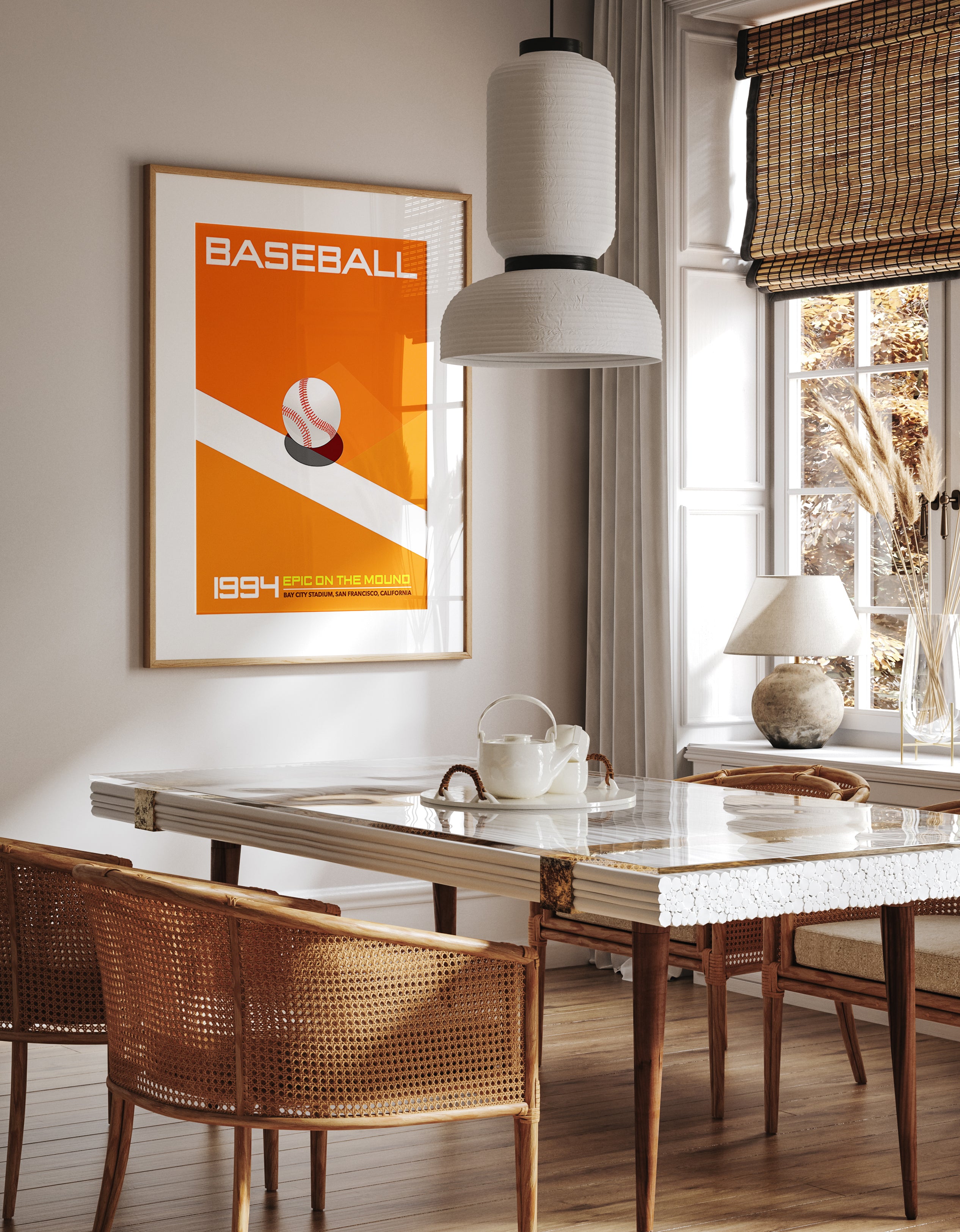 Modern Baseball Minimalist Sports Poster Print