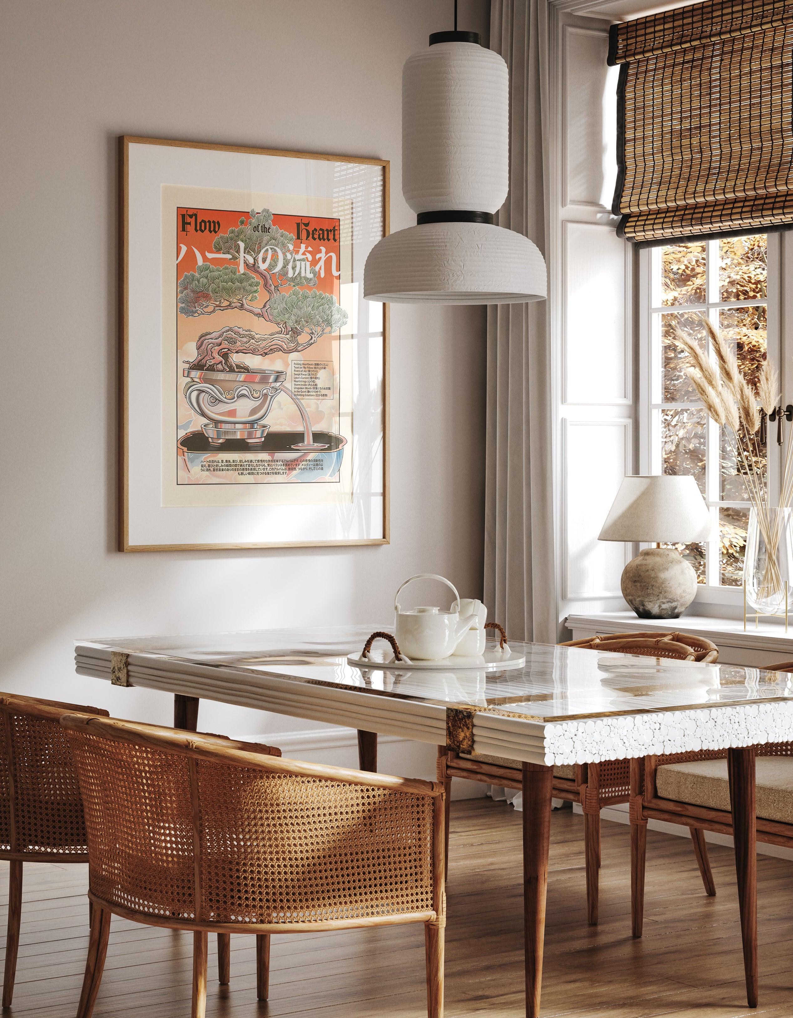 Flow of the Heart Wall Art – Zen Bonsai Print – Emotional Harmony Poster Print