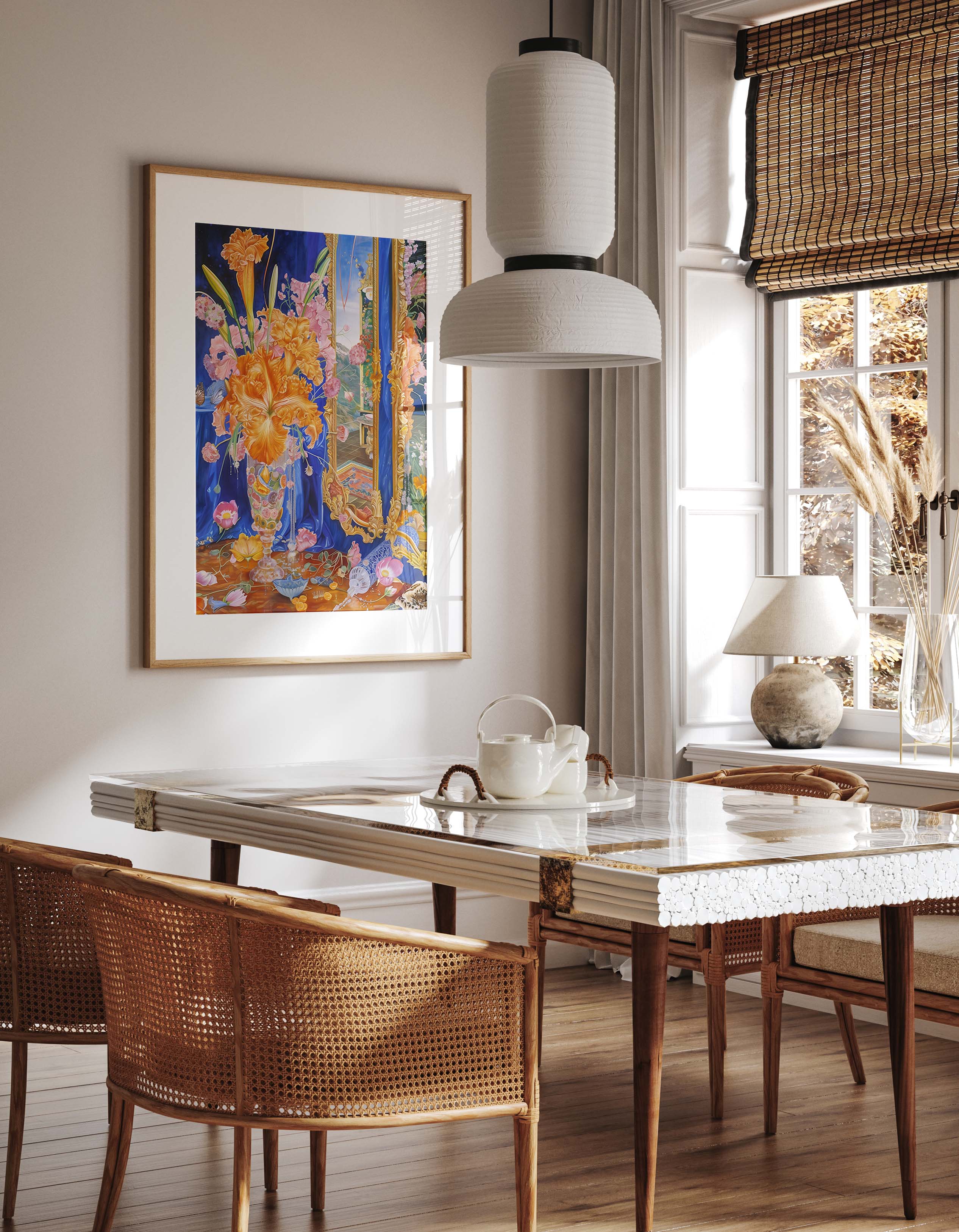 Opulent Floral Still Life Vibrant Baroque Print