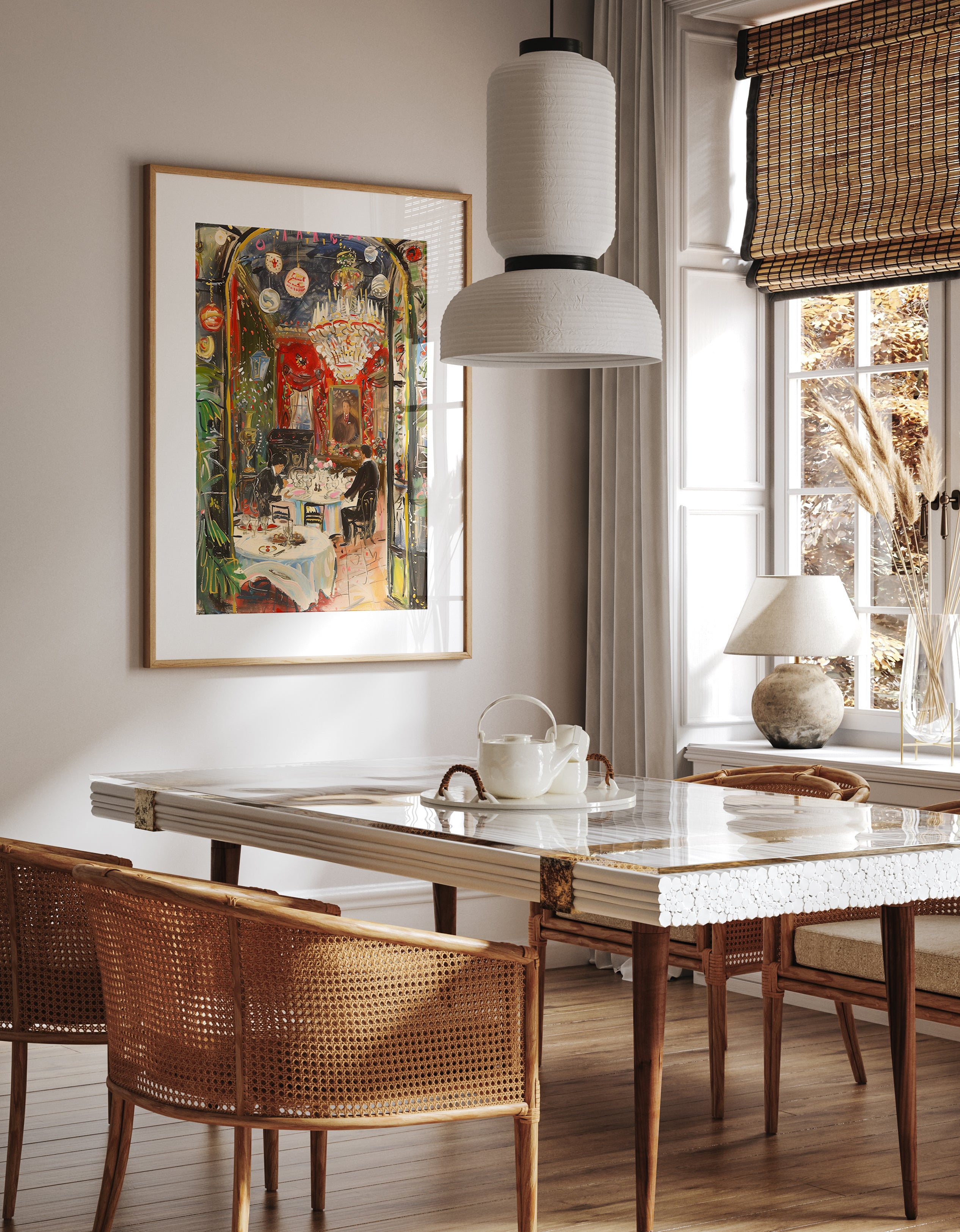 Parisian Fine Dining Romantic Art Print