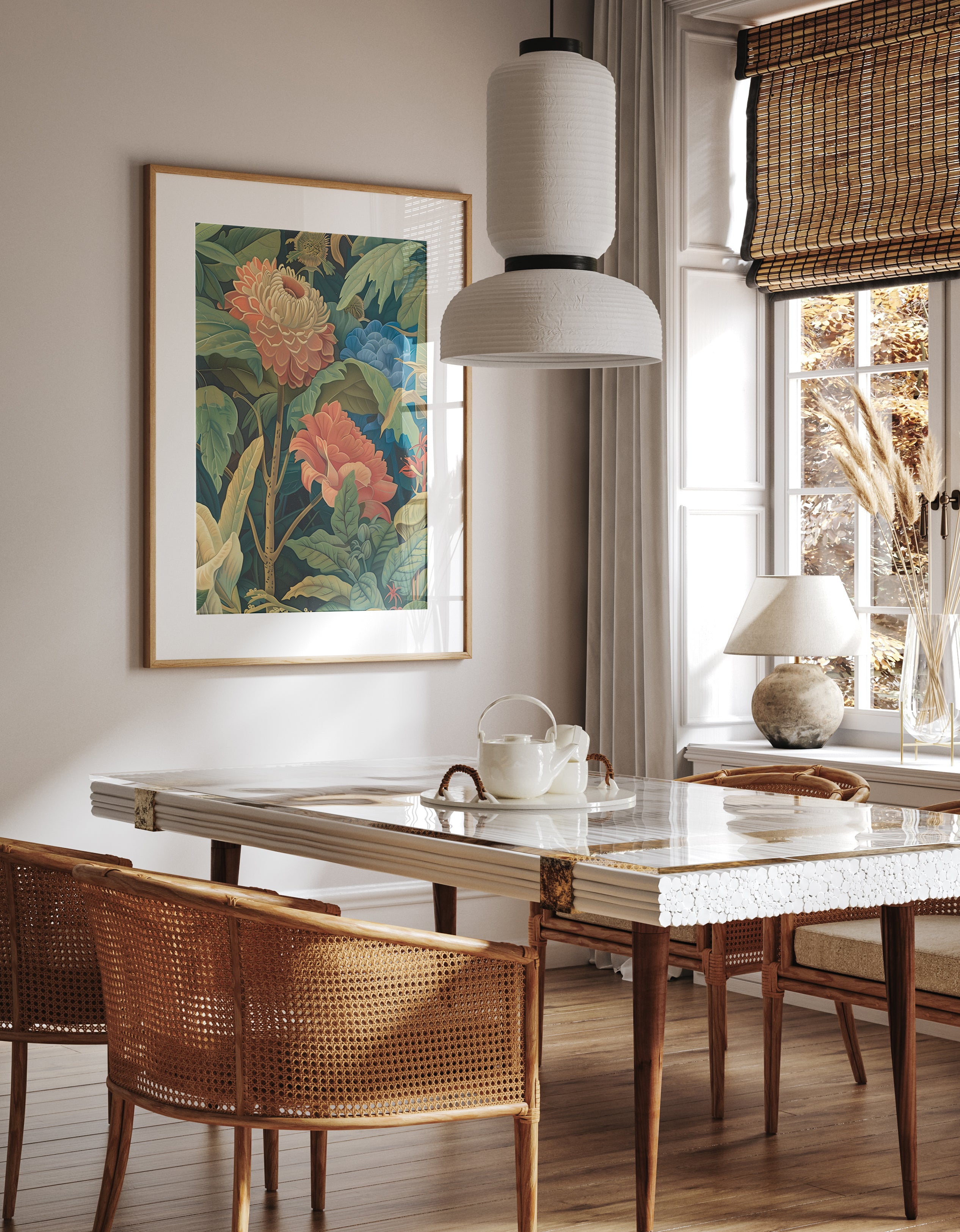 Retro Botanical Jungle Bloom Print