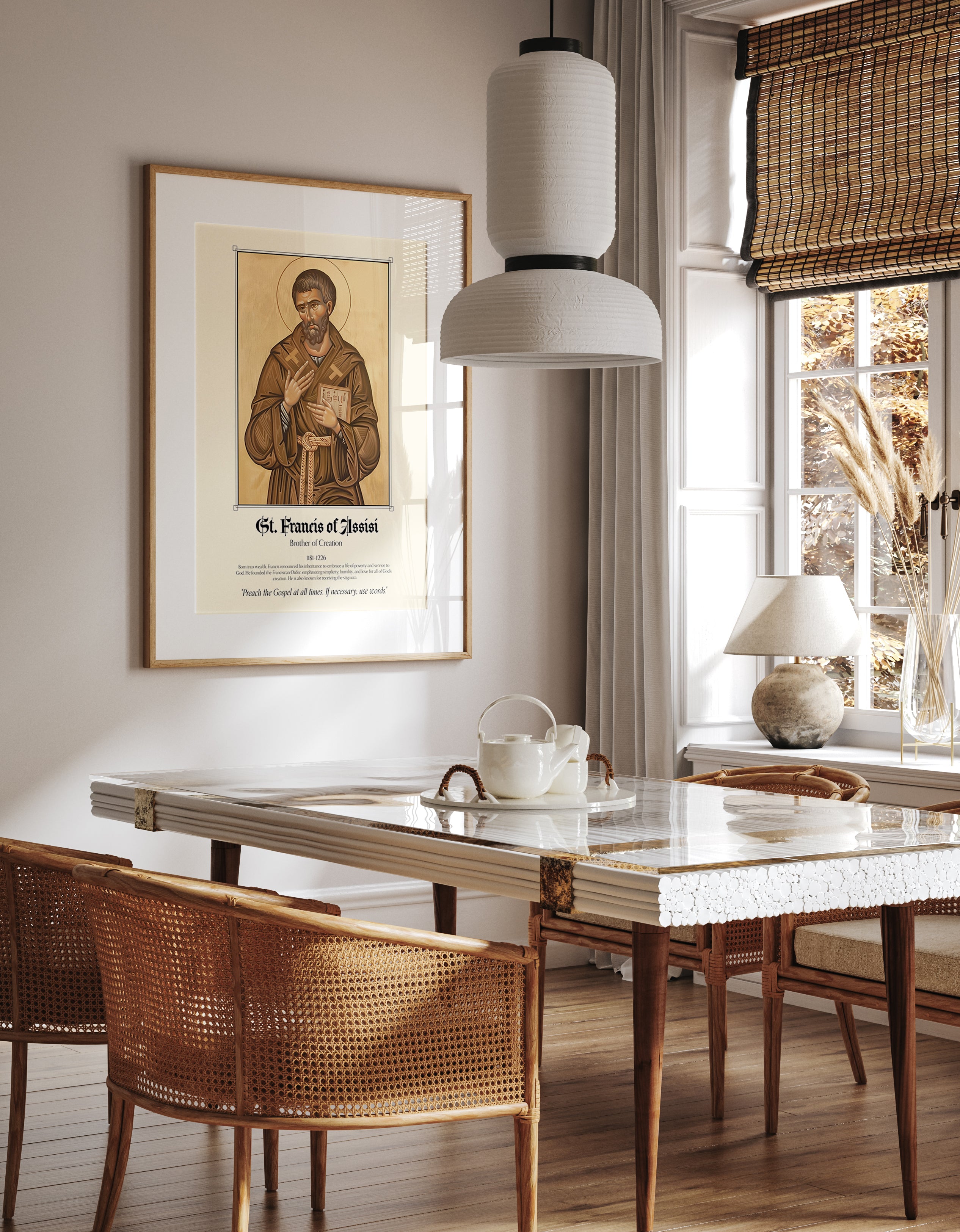 St. Francis of Assisi Poster – Franciscan Monk Religious Icon Wall Art Print