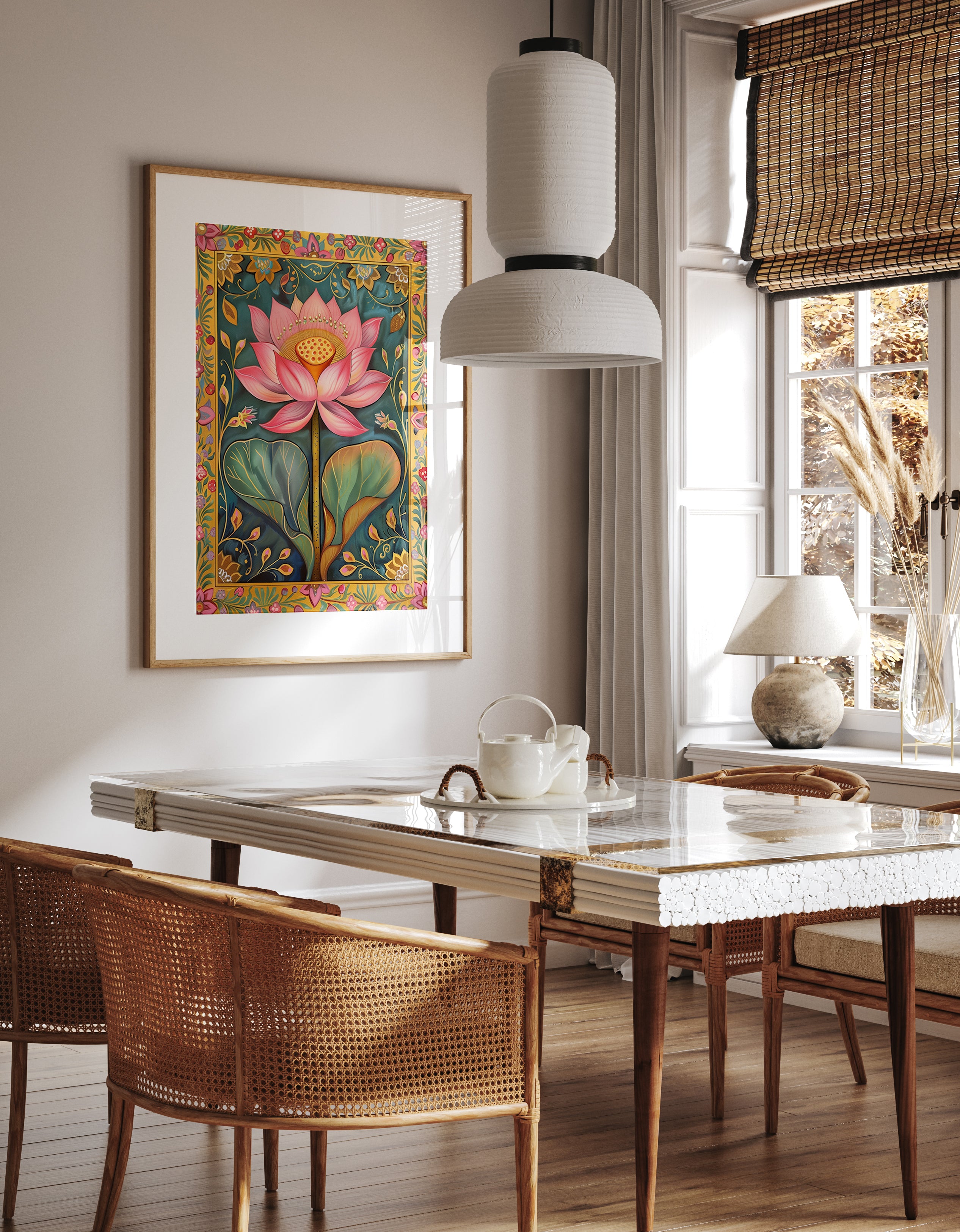 Ornate Lotus Flower Print