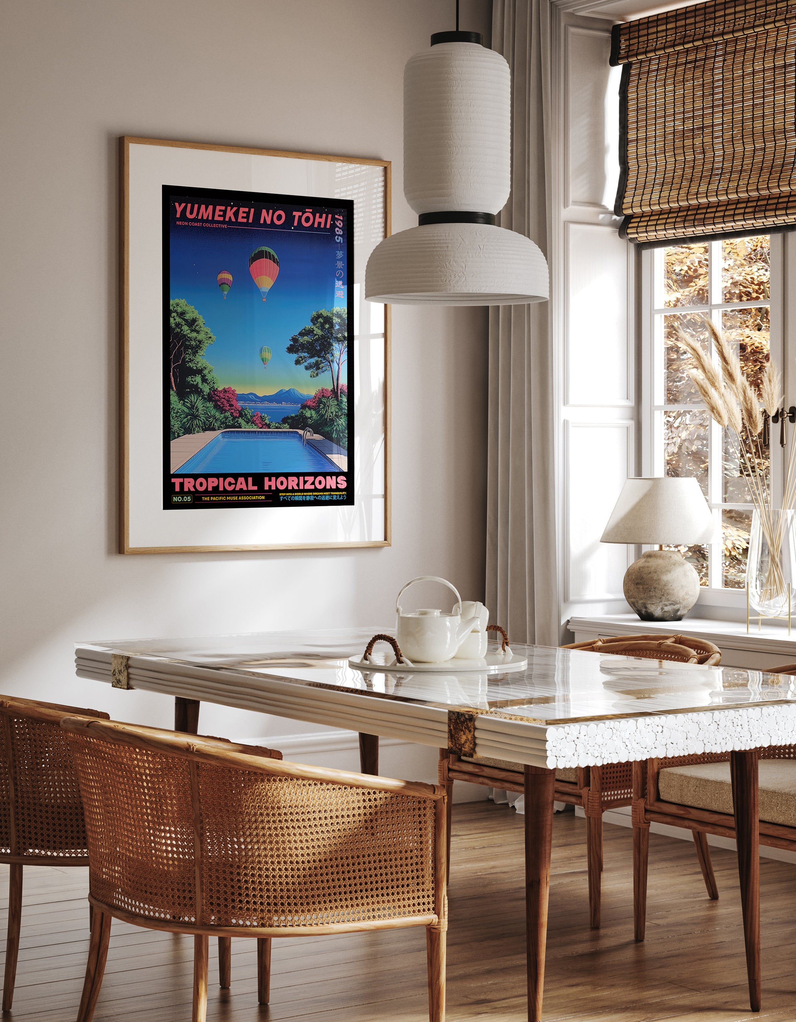 Tropical Horizons Poolside Escape Balloon Sky Print