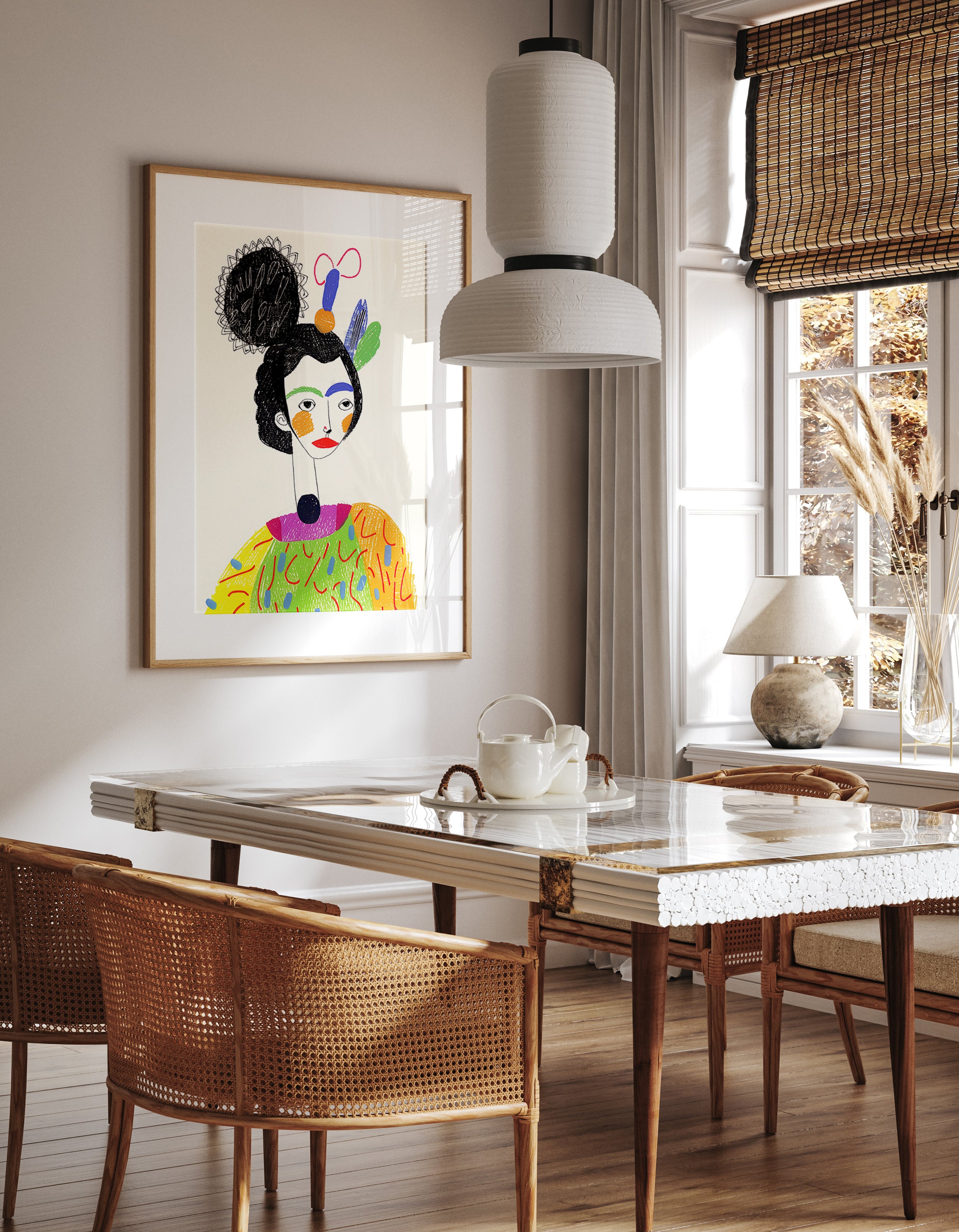 Vibrant Abstract Modern Portrait Art Print