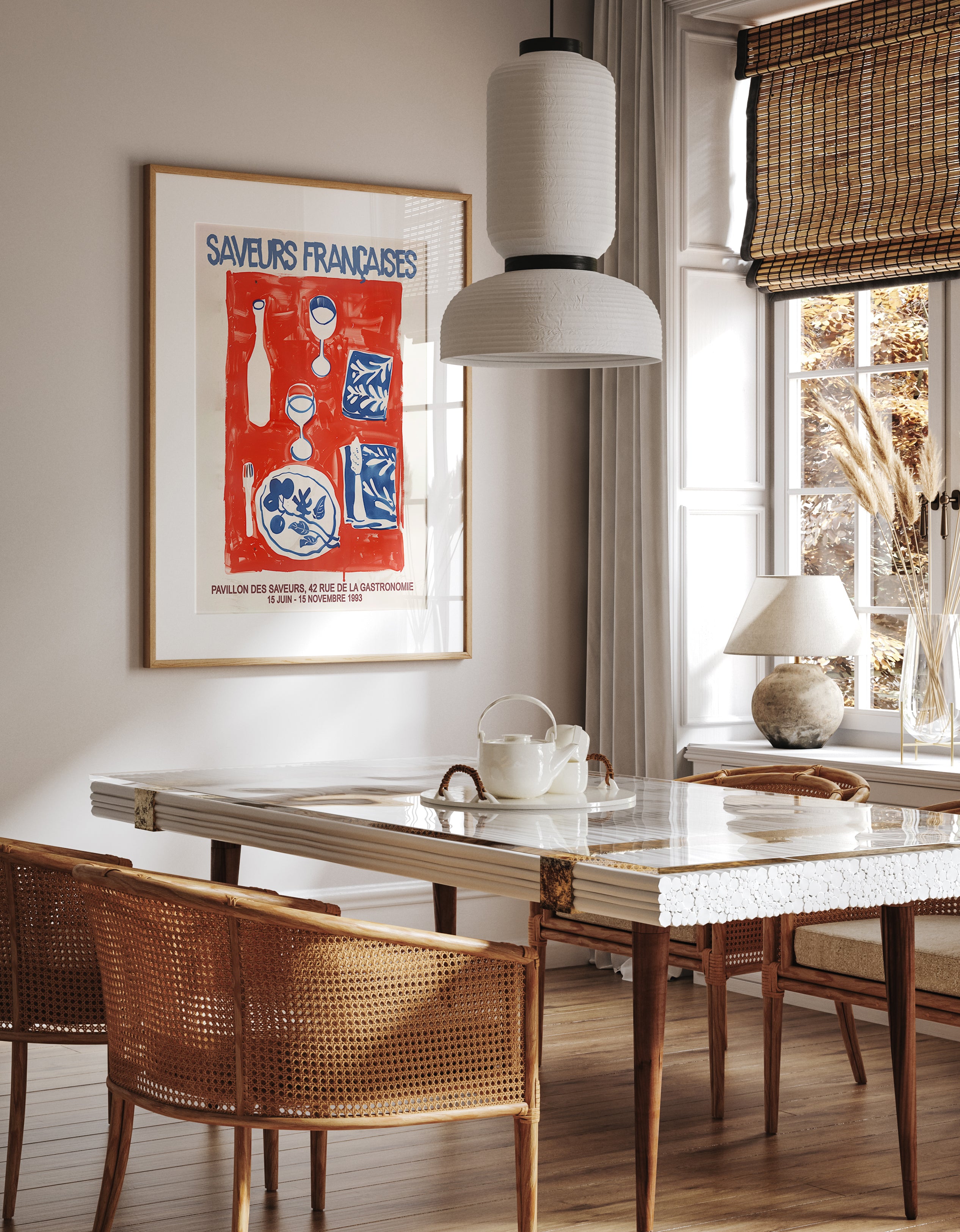 Saveurs Françaises French Culinary Art Poster Print