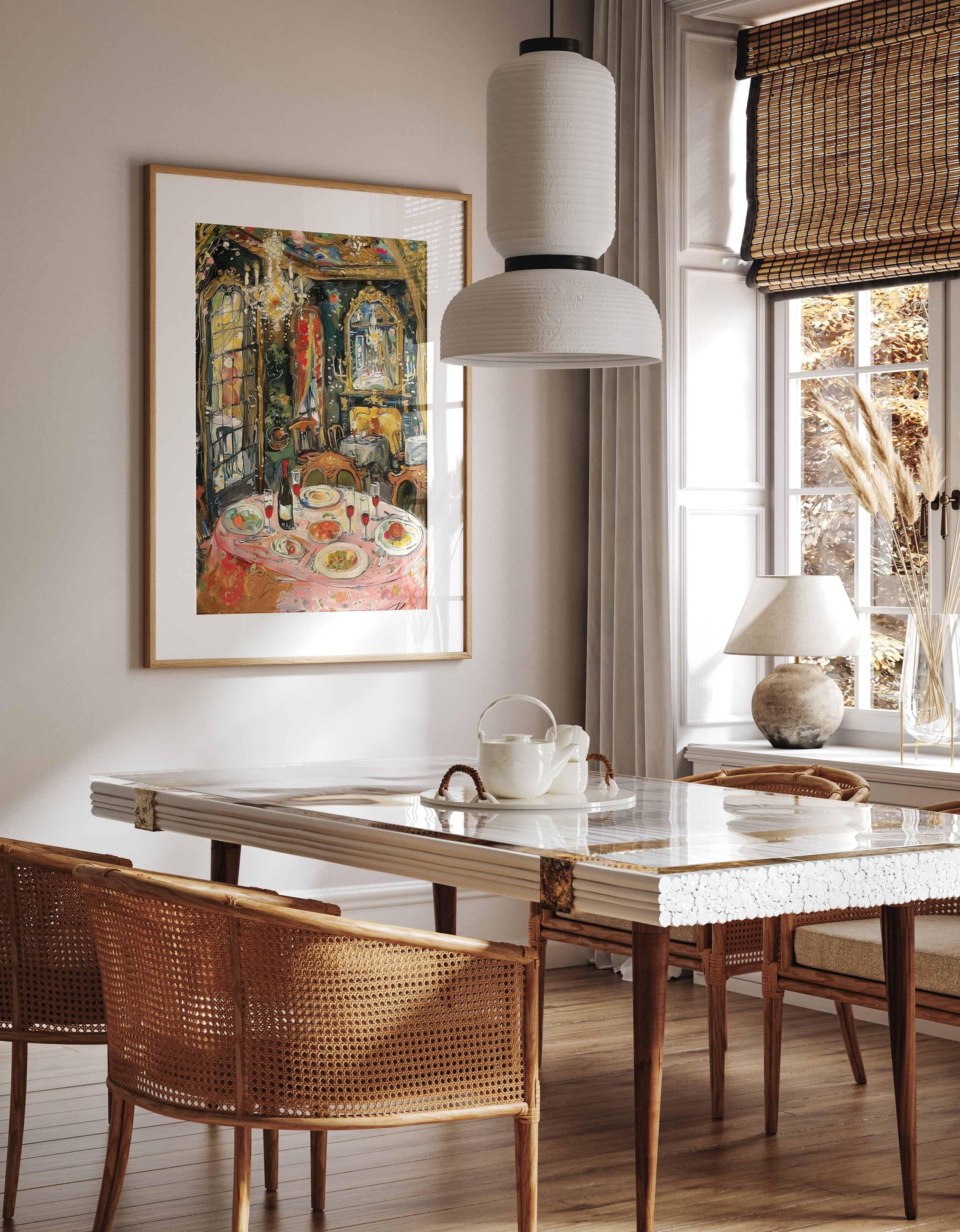 Elegant Parisian Fine Dining Ambiance Art Print