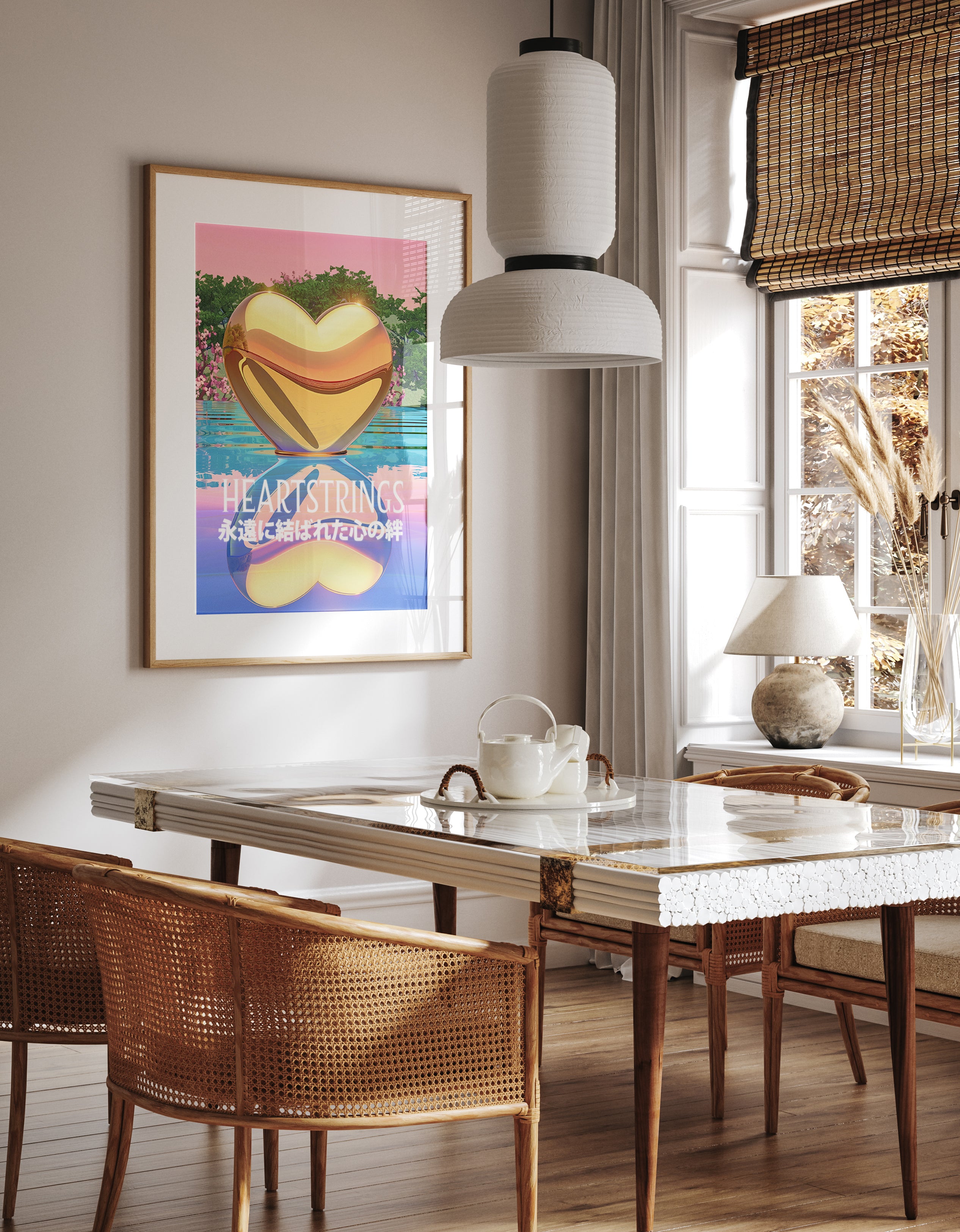 Golden Heart Reflection Print