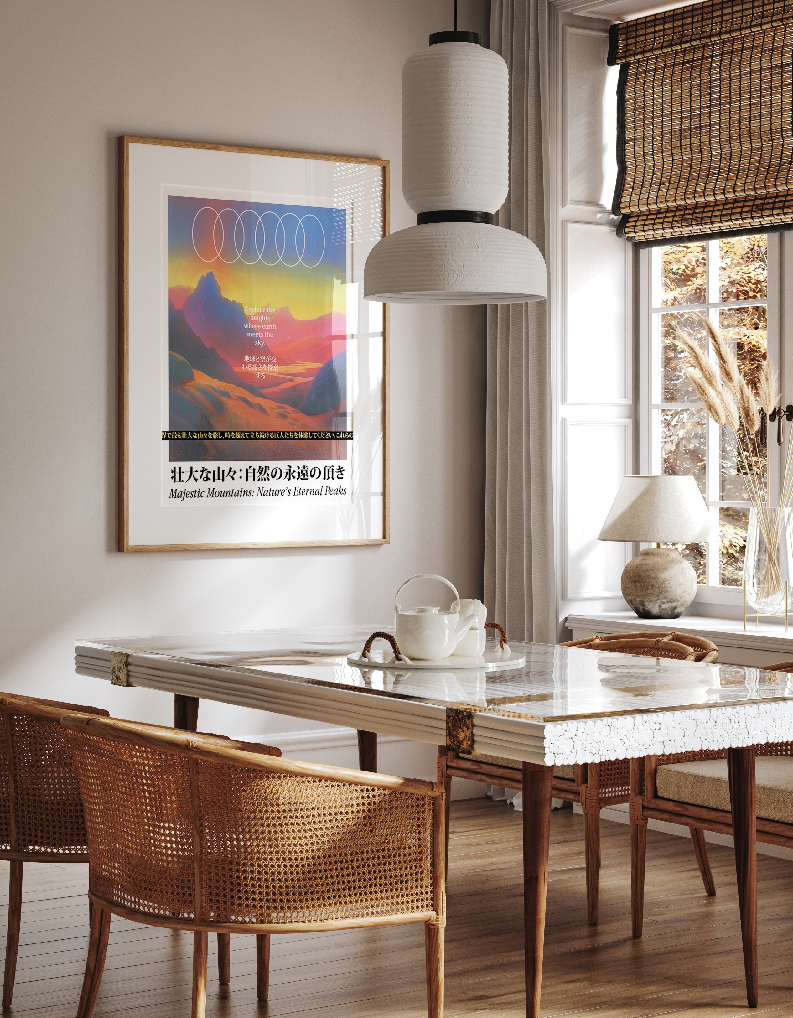 Colorful Mountain Sunset Poster - Majestic Nature Landscape Art Print
