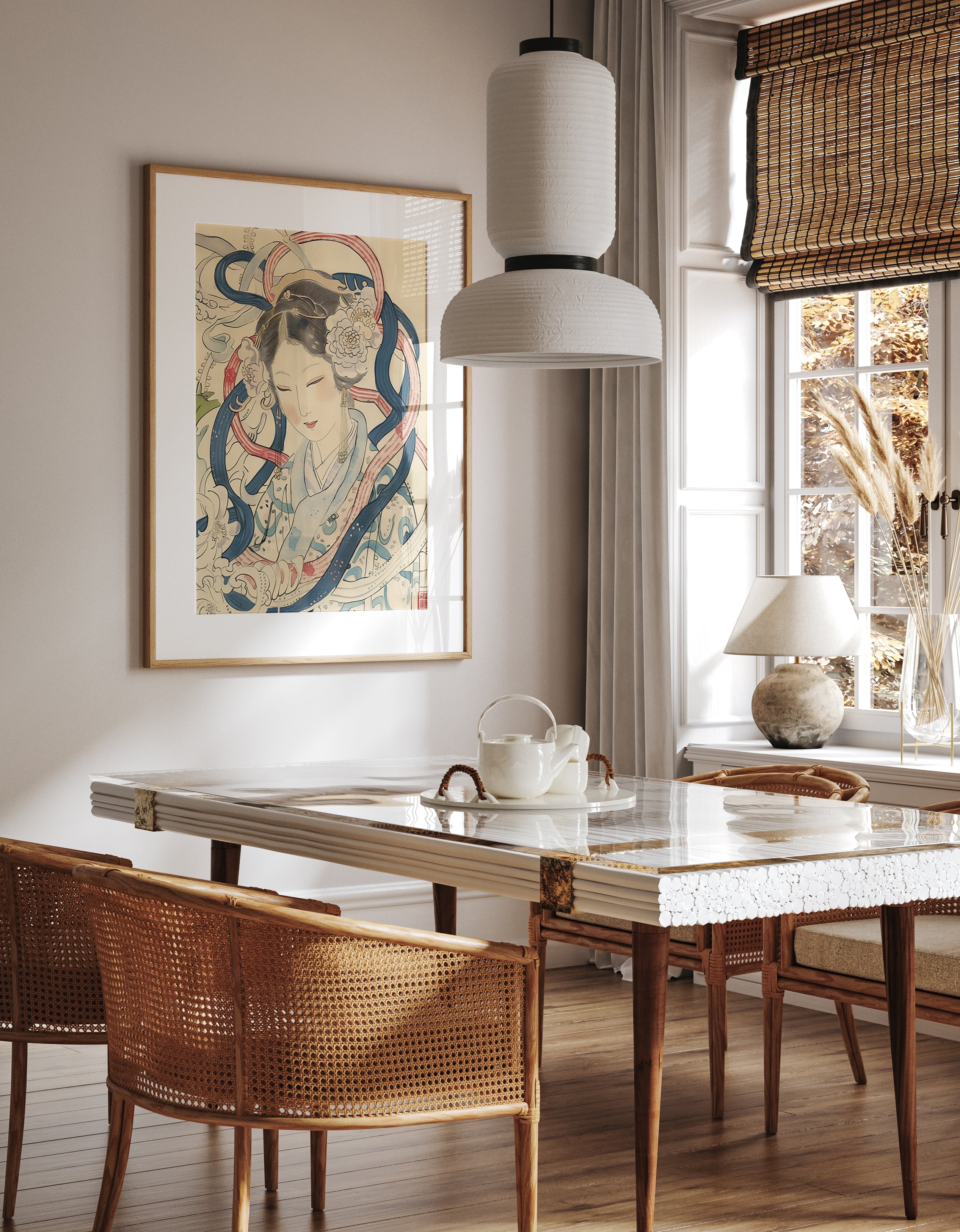 Elegant Asian Lady Portrait Wall Art Print