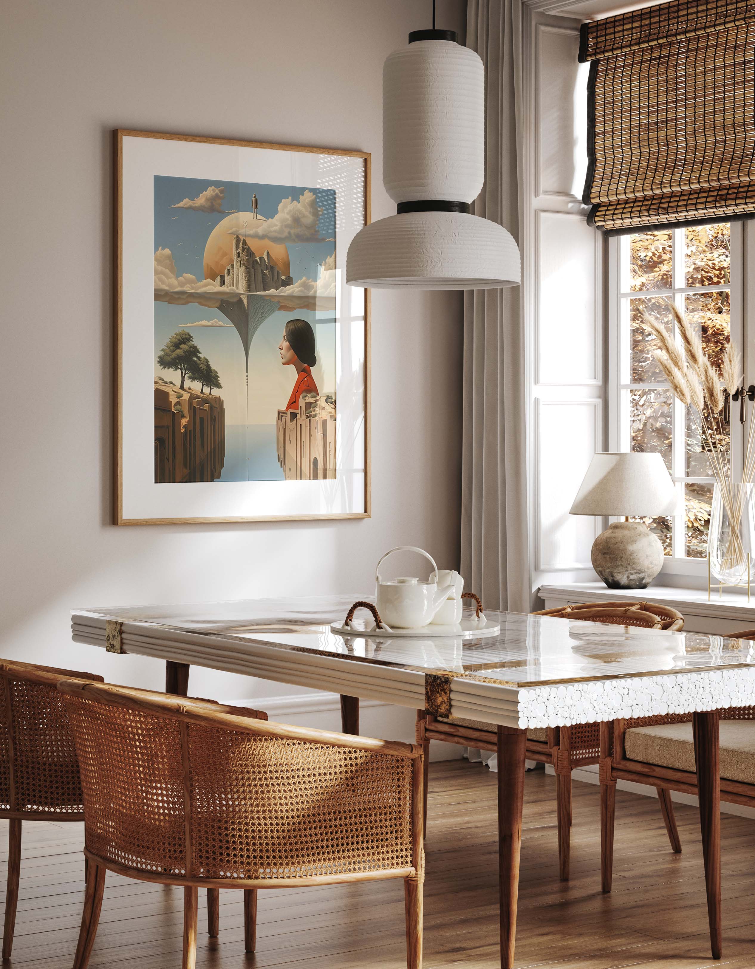 Surreal Floating Castle Dreamscape Conceptual Art Print