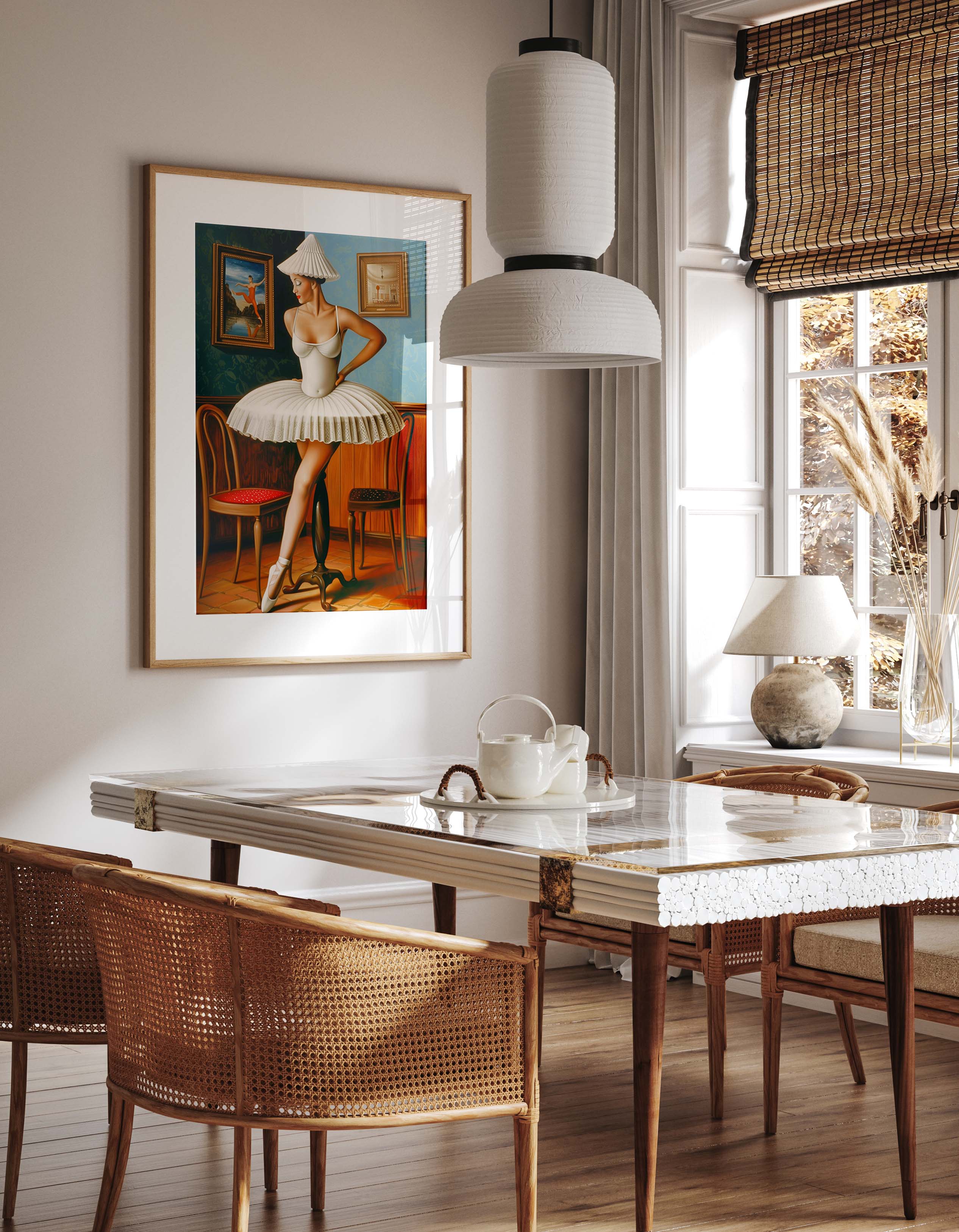 Ballerina Lamp Hybrid Conceptual Art Print