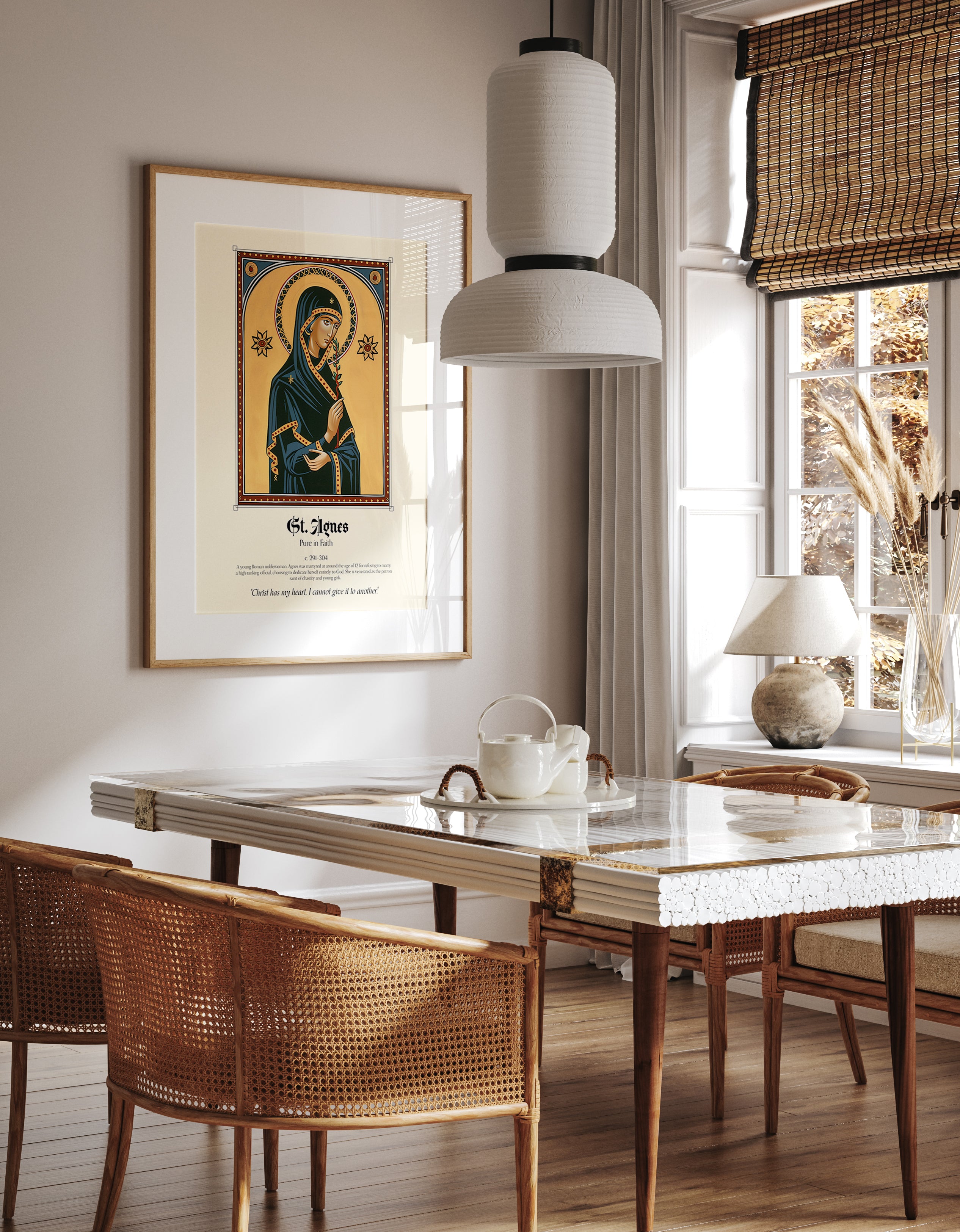 St. Agnes Icon Poster – Catholic Saint Martyr Religious Wall Art Print
