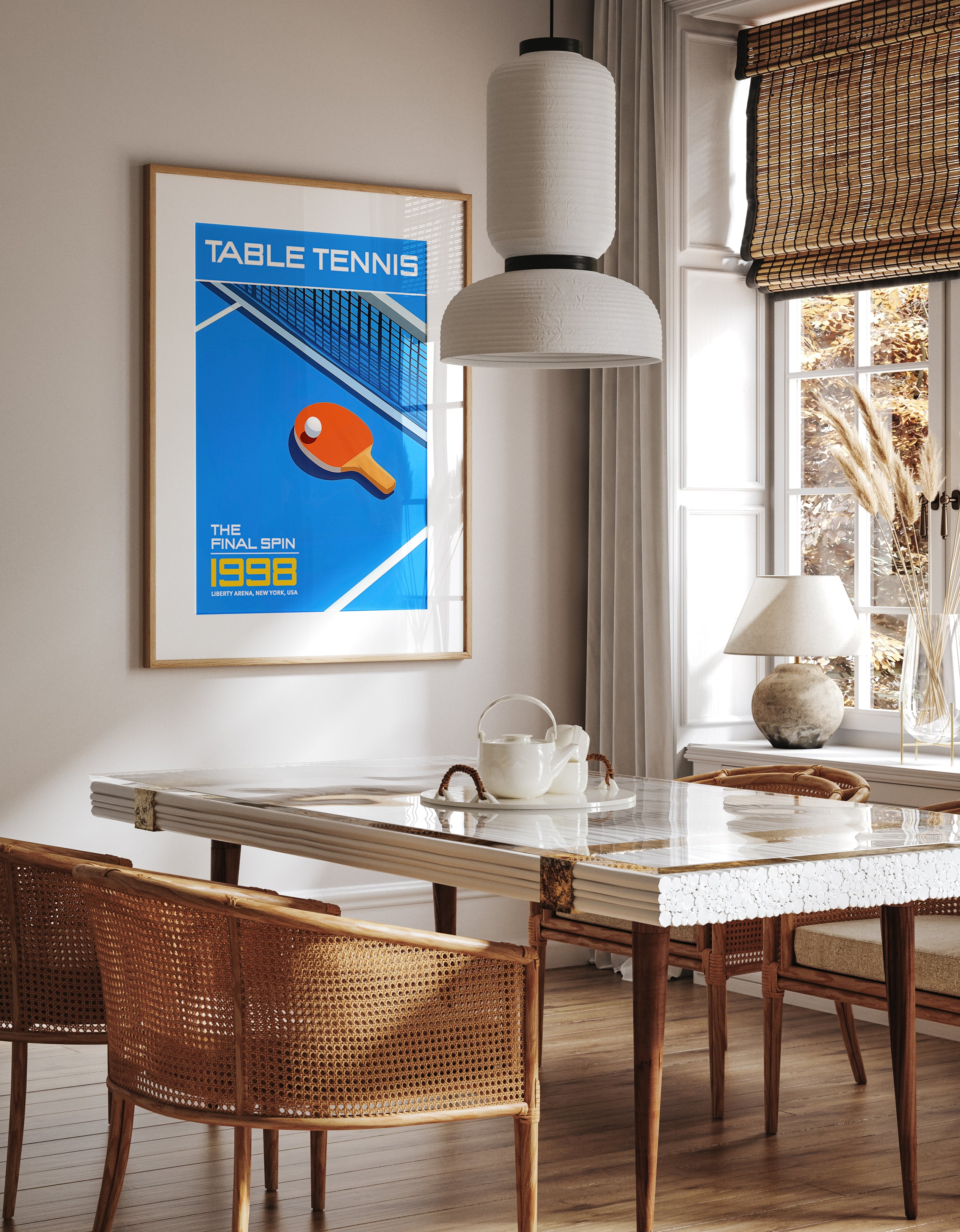 Minimalist Table Tennis Paddle Sport Print