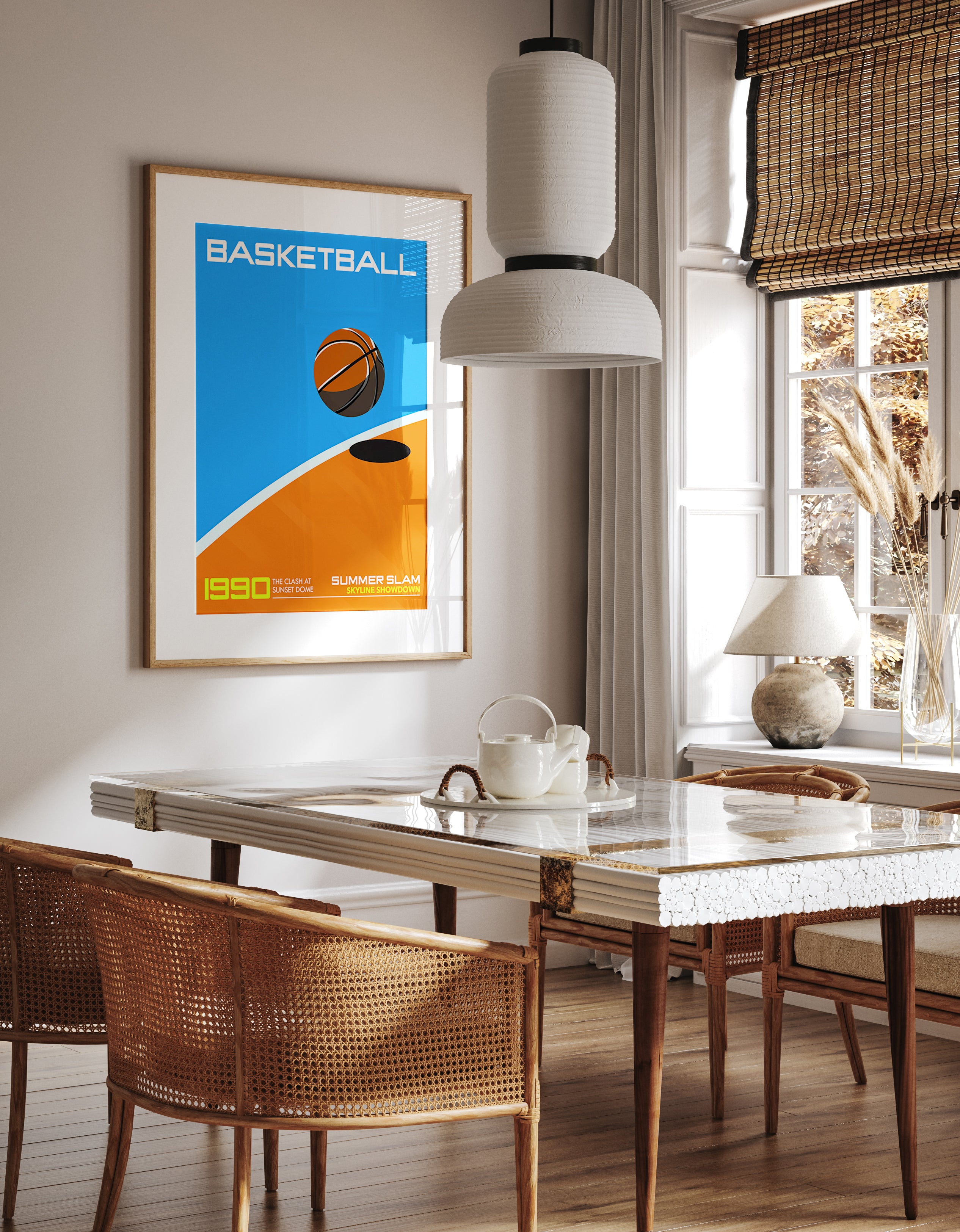 Minimalist Basketball Court Action Sports Print