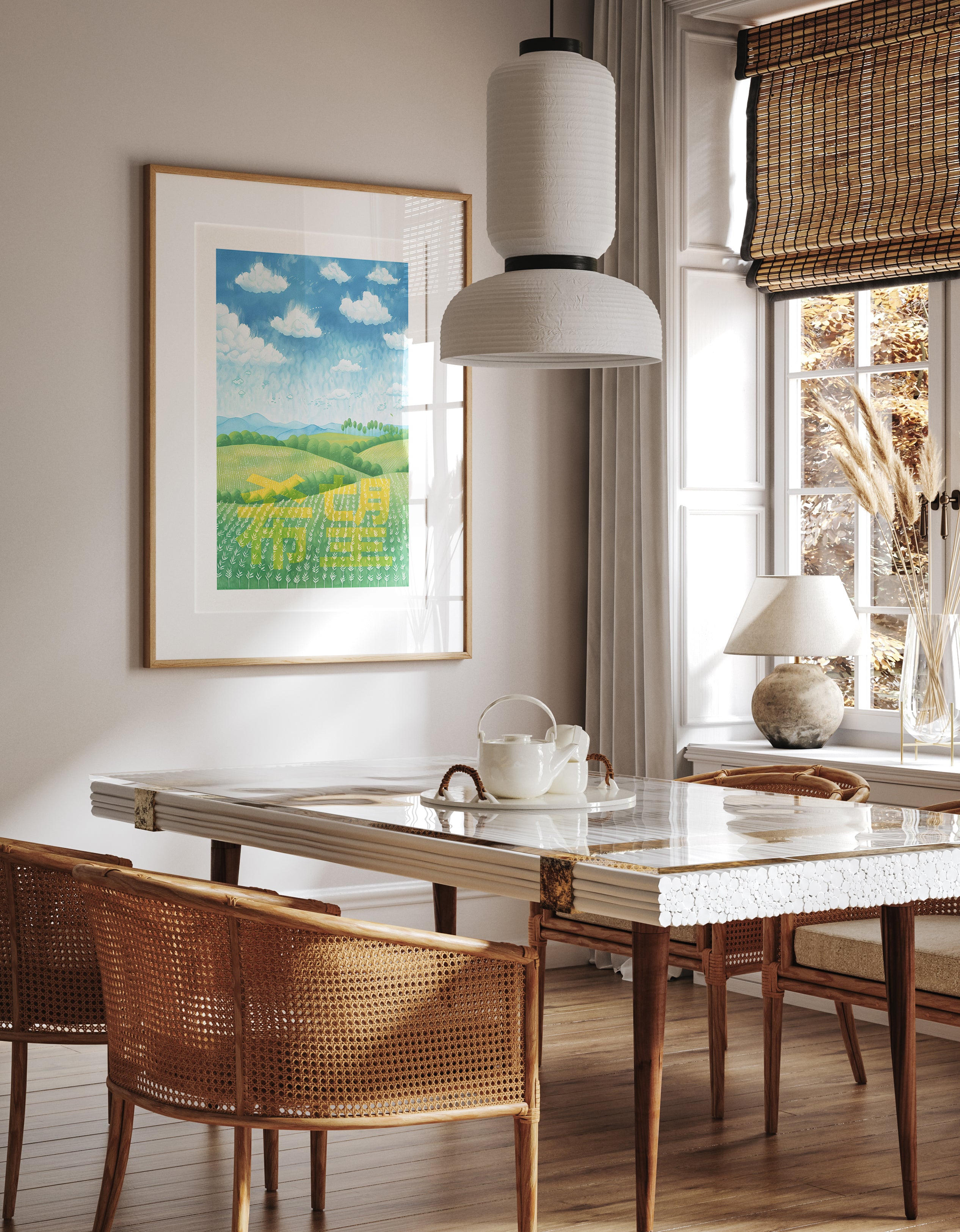 Blue Sky Over Kanji Hope Art Print