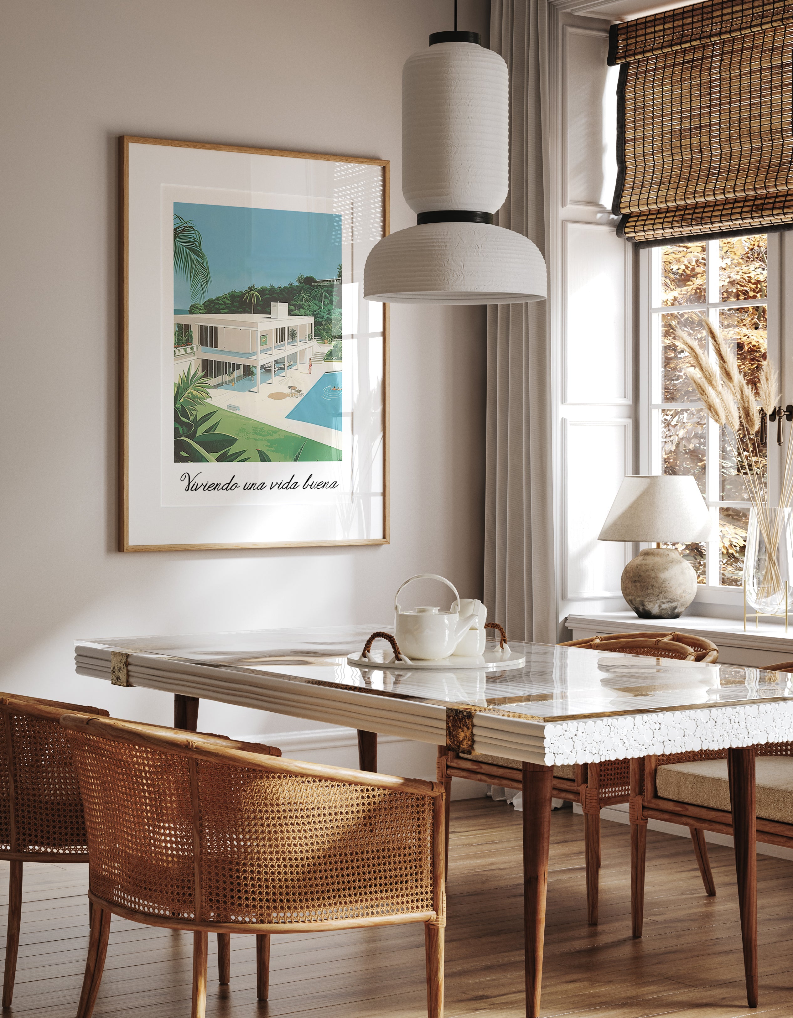 Modern Luxury Tropical Villa Living Print