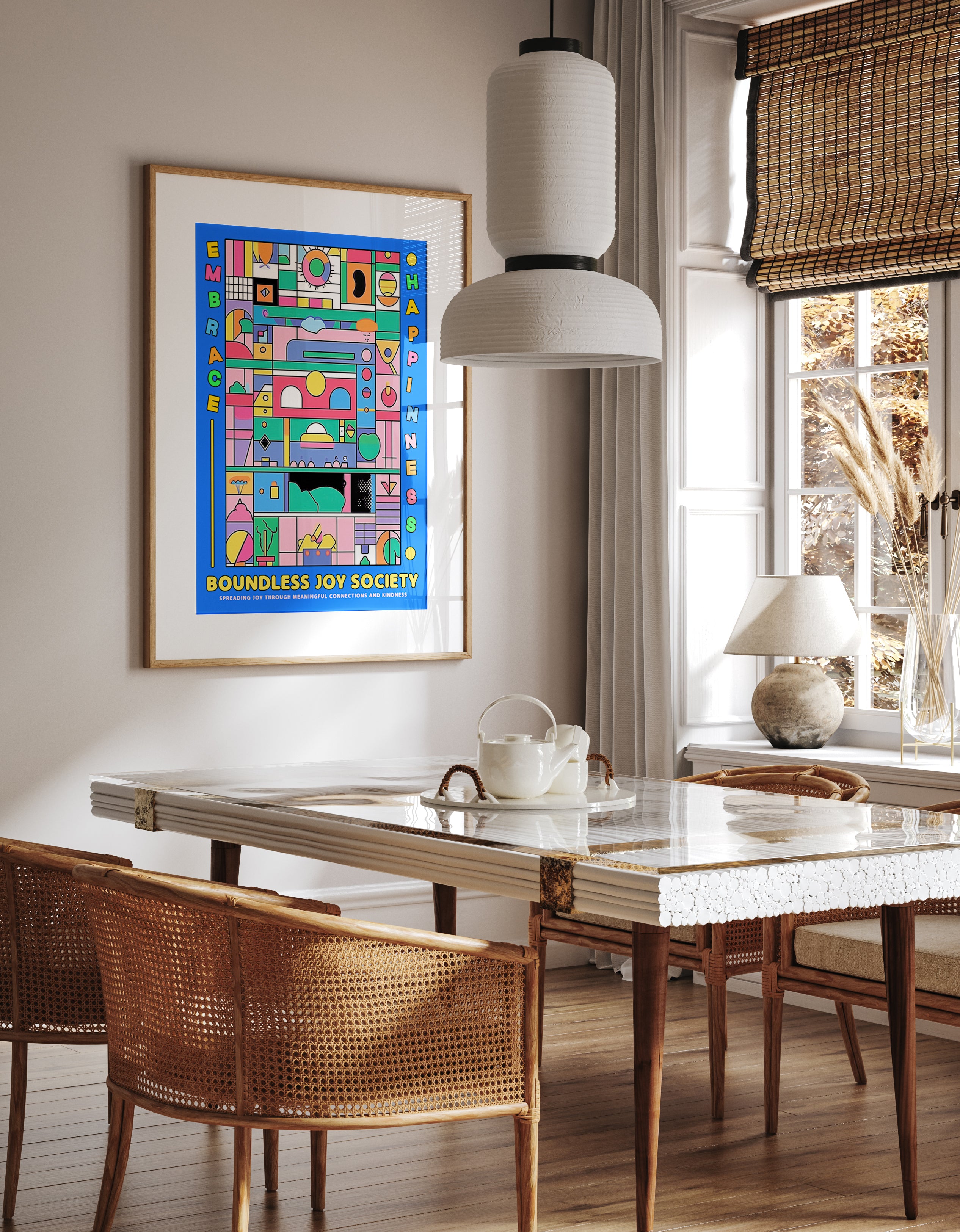 Colorful Abstract Joyful Geometric Art Print