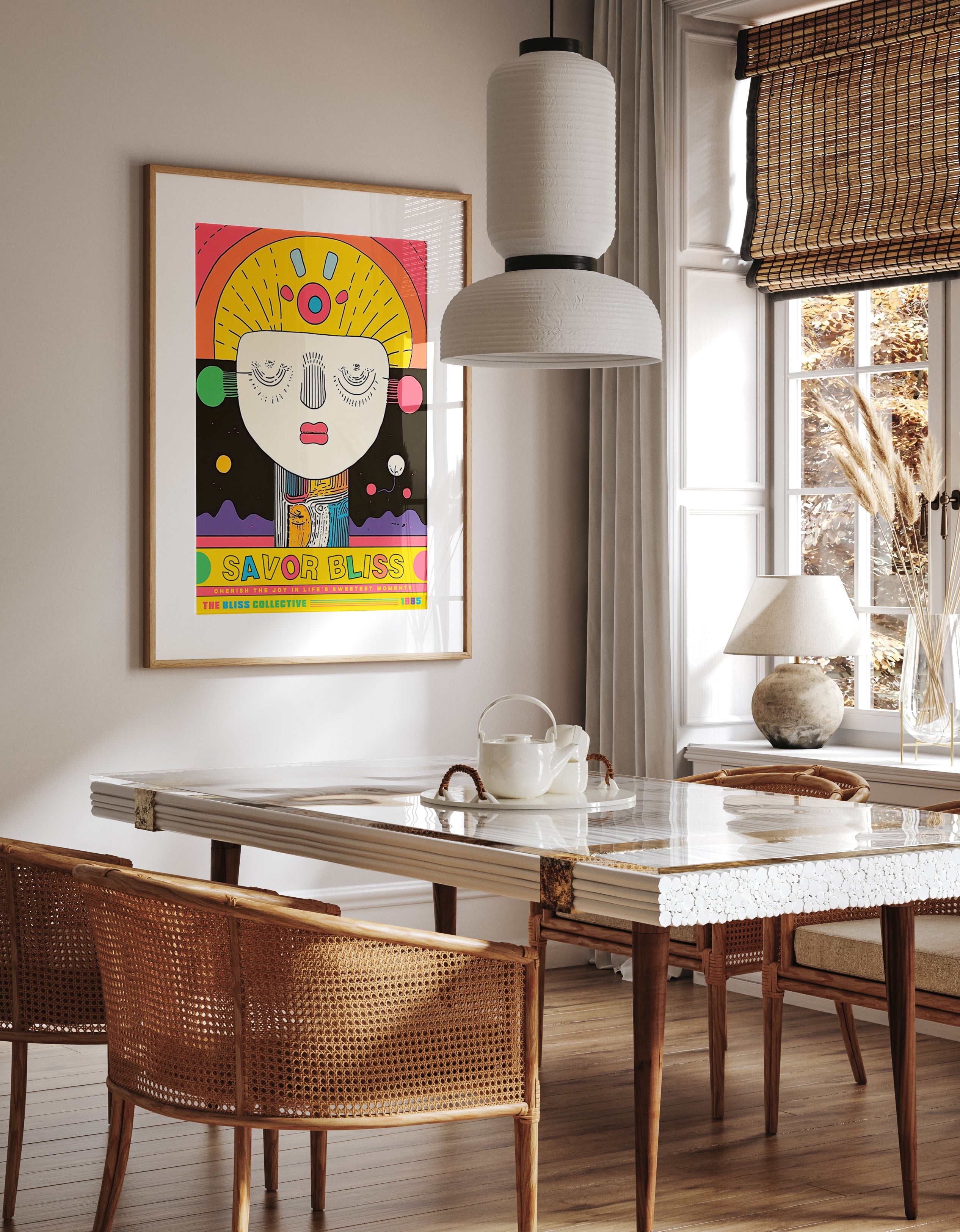 Psychedelic Blissful Abstract Face Art Print