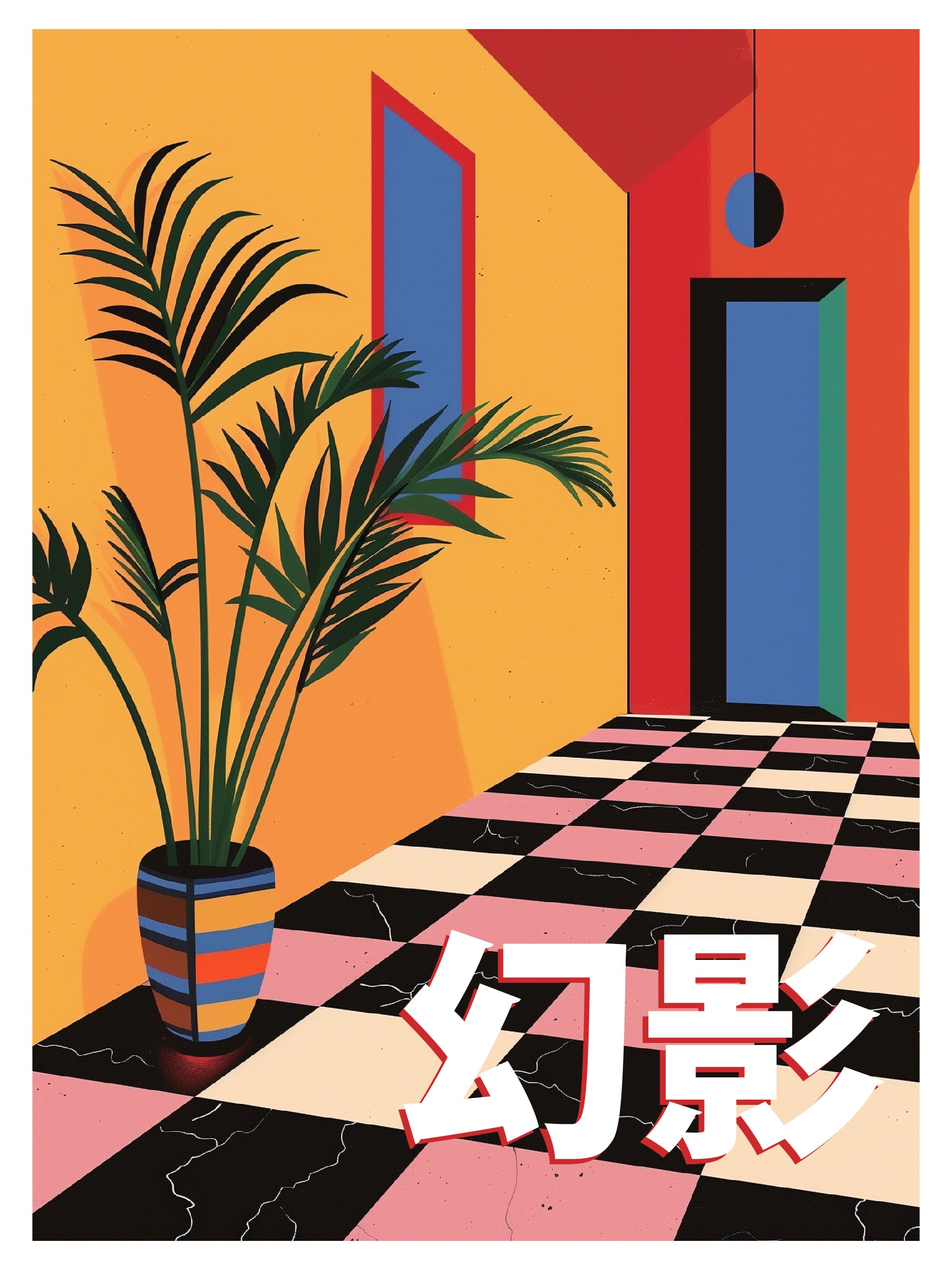 Retro Illusion Hallway Art Print