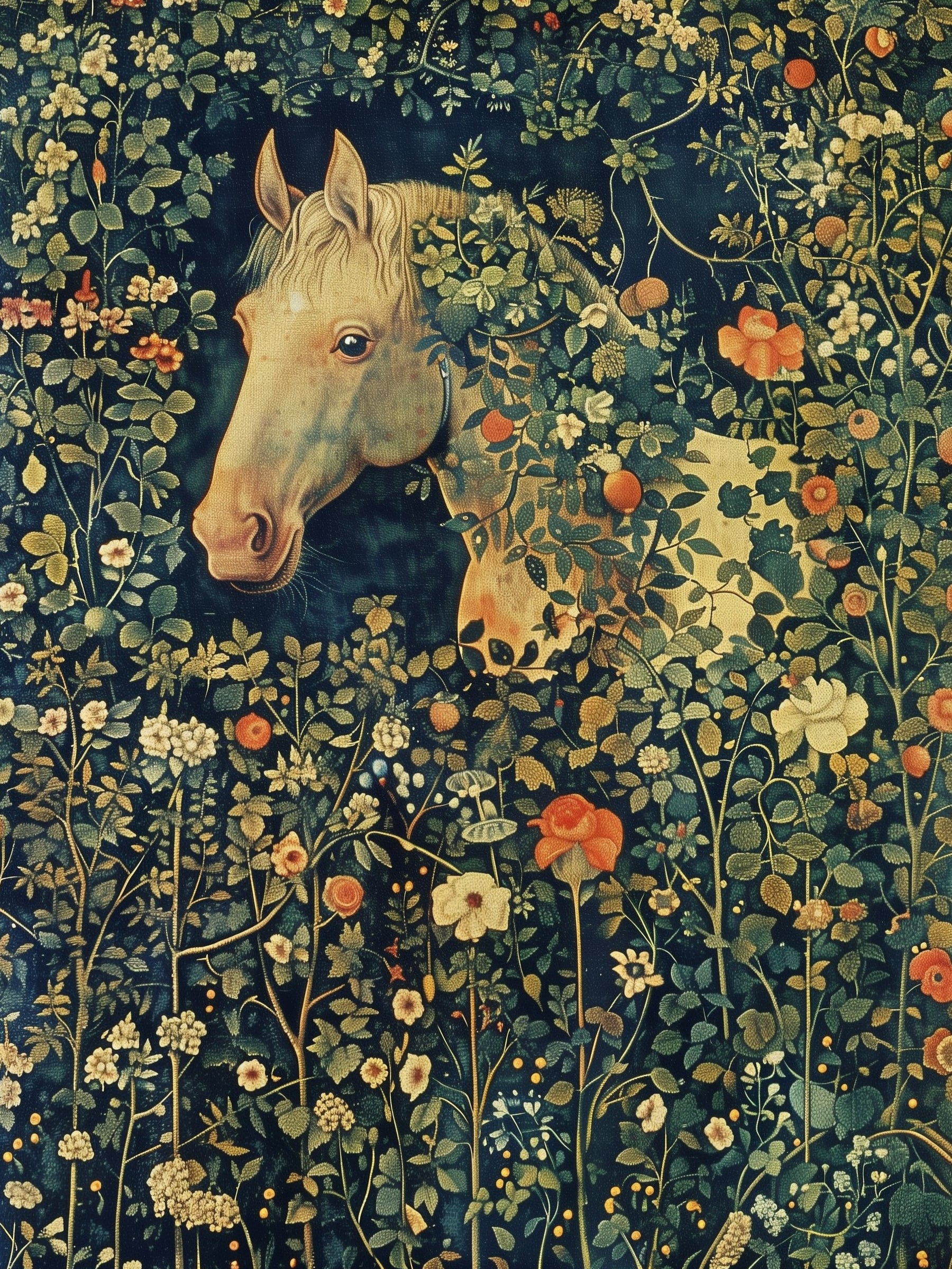 Enchanted Horse in Bloom Print