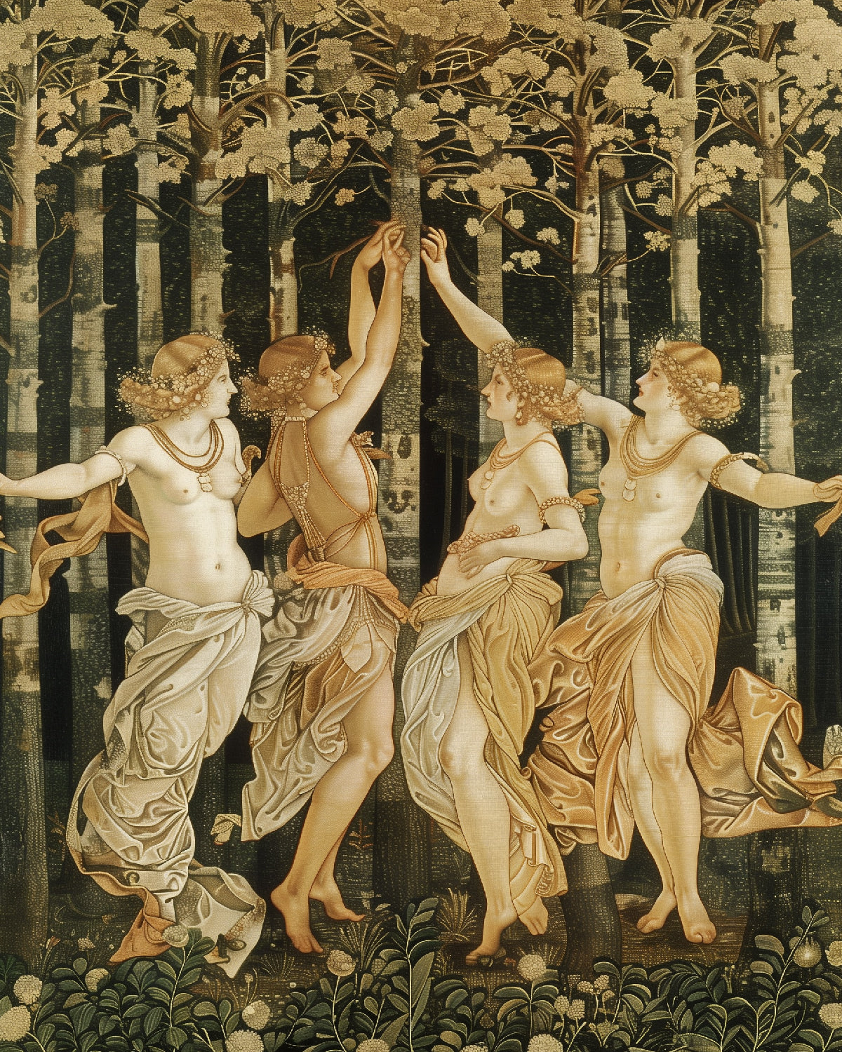 The Dancing Nymphs Classical Art Print
