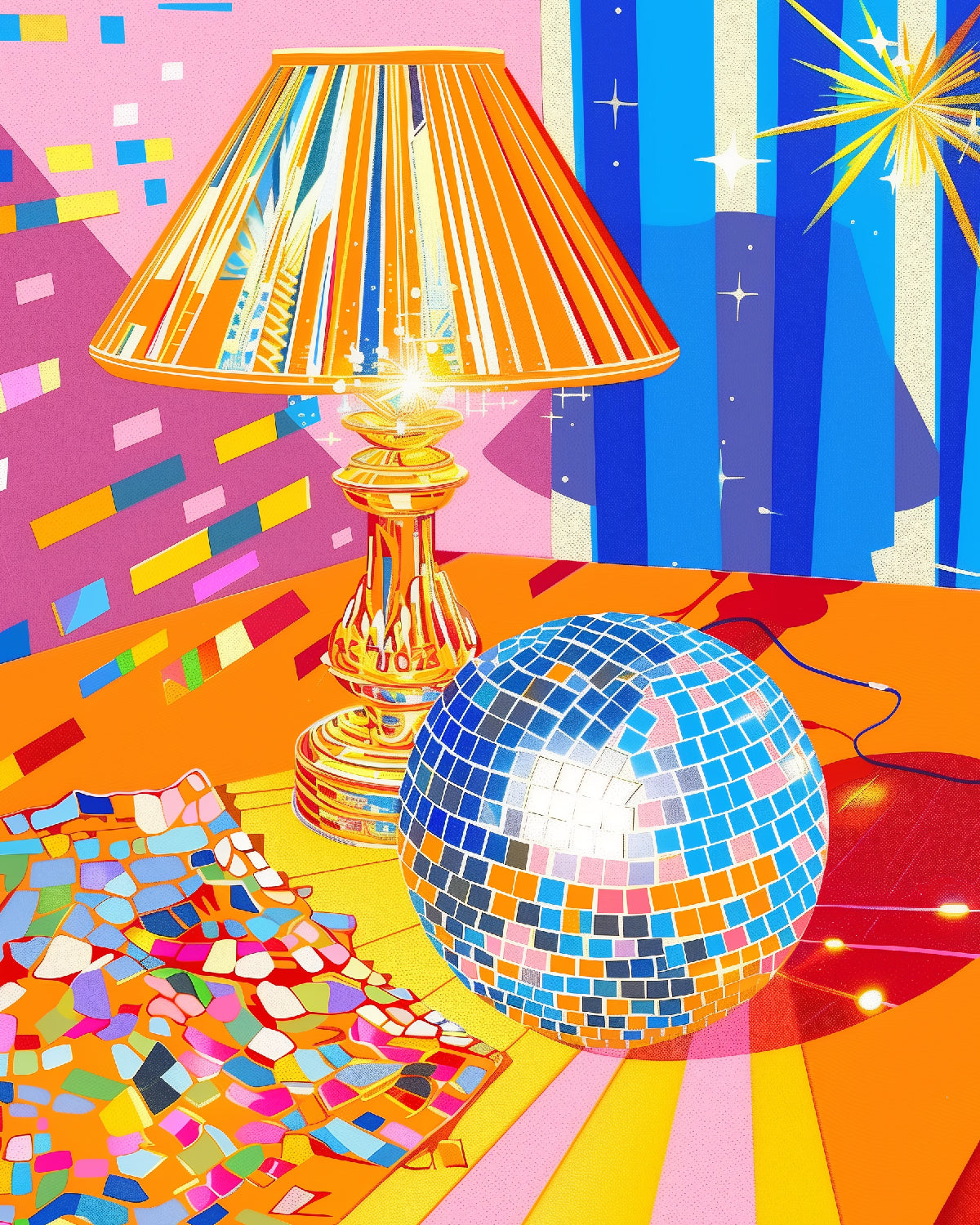 Vibrant Disco Nostalgia Art Print