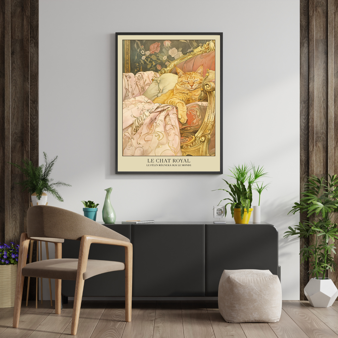 Affiche d'art mural de chat - Le Chat Royal Print