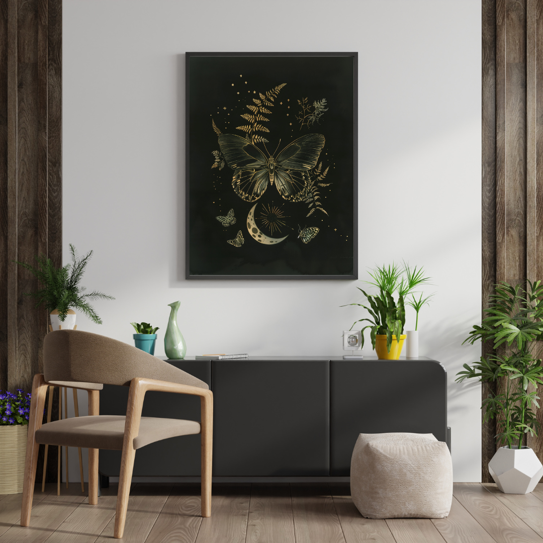 Mystical Butterfly and Lunar Glow Print