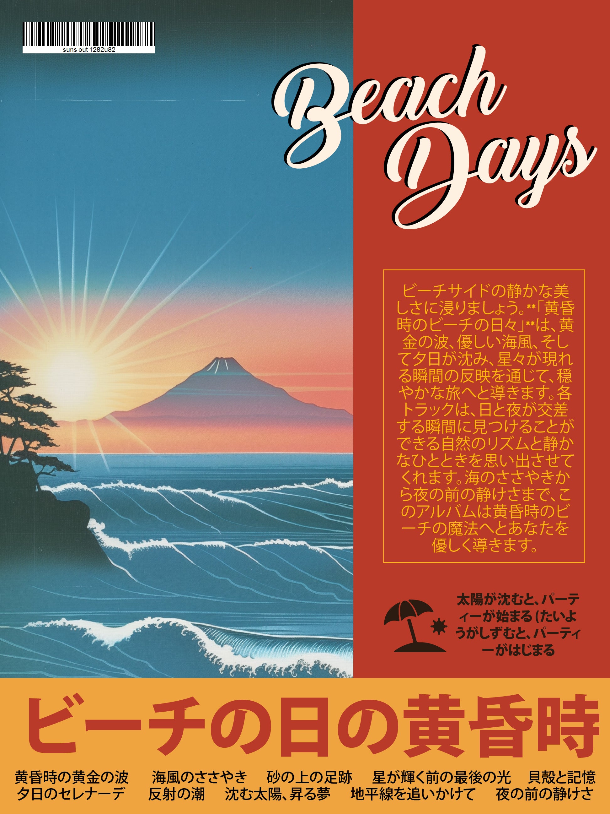 Retro Beachside Wave Poster Art Print