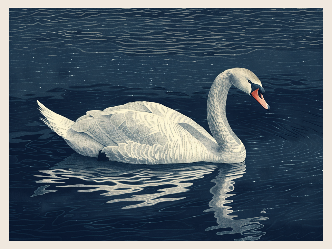 Cygne serein sur des eaux calmes