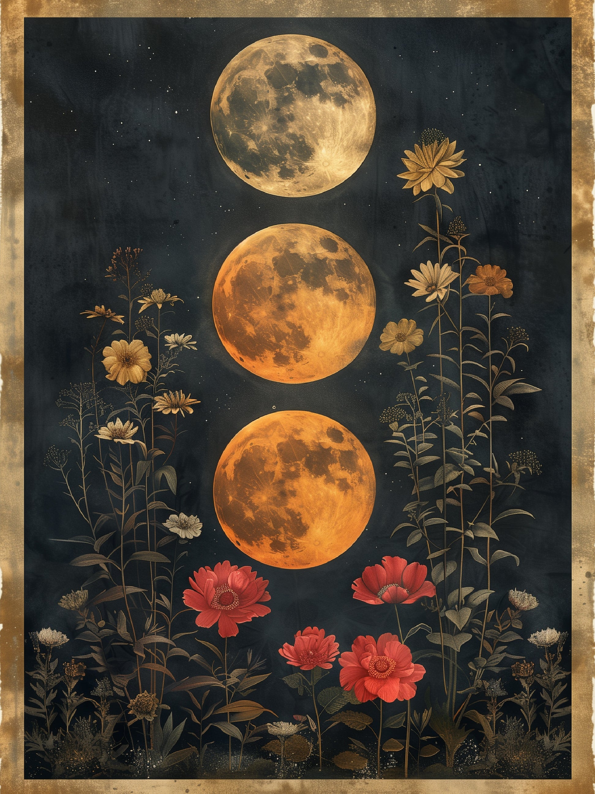 Phases of Moonlit Bloom Print
