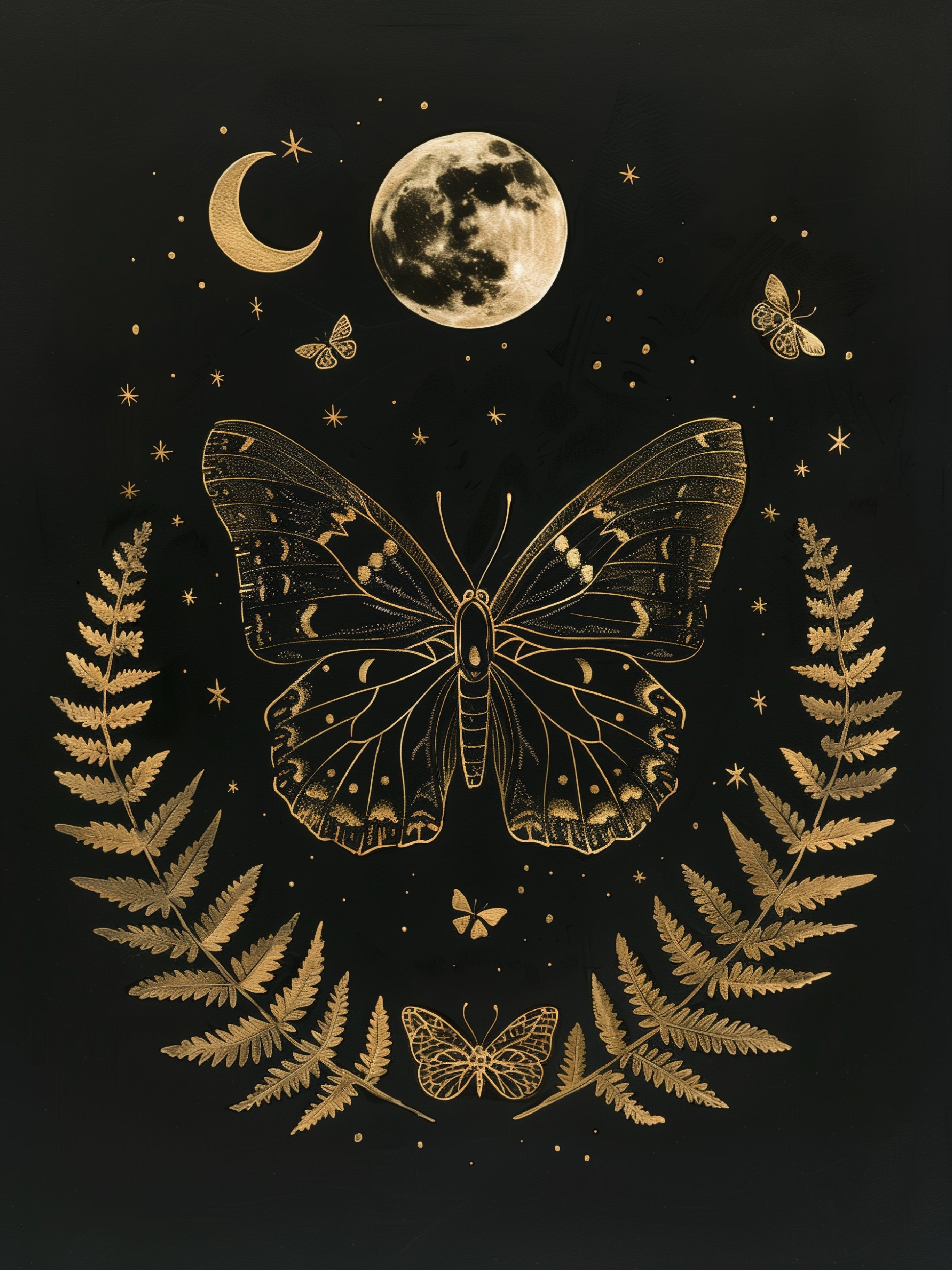 Celestial Butterfly and Moon Glow Print