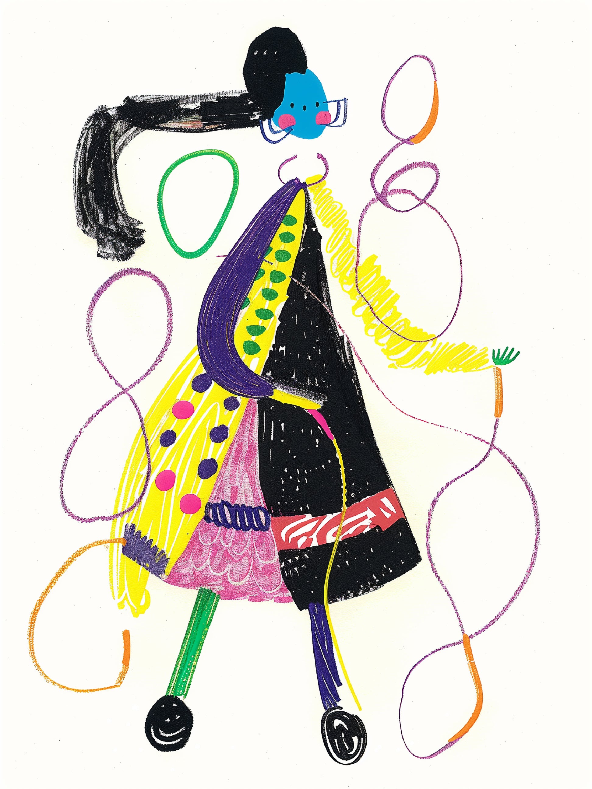 Colorful Abstract Whimsical Character Art Print