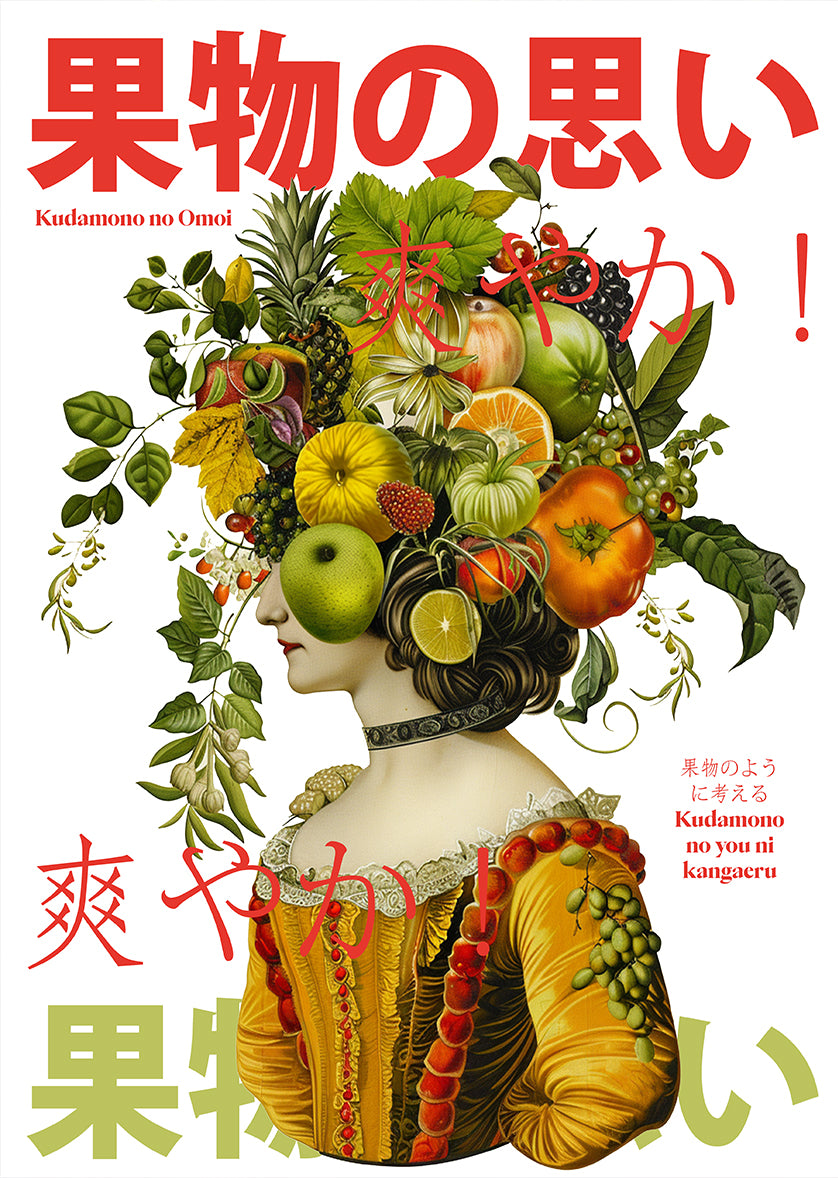 Fruit Inspired Renaissance Woman Botanical Art Print