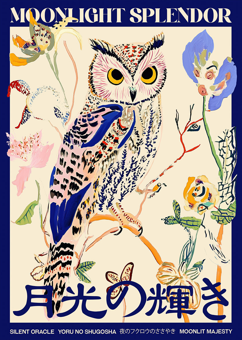 Majestic Owl Under Moonlight Wall Art Print