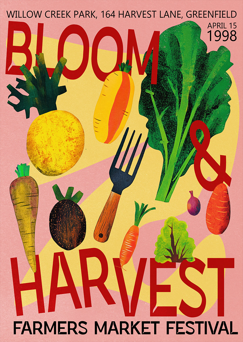 Bloom Harvest Festival Graphic Veggie Print