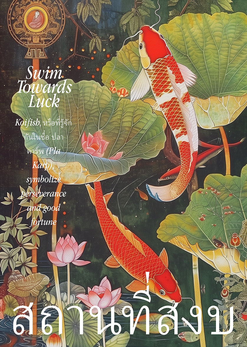 Koi Fish Fortune Luck Wall Art Print