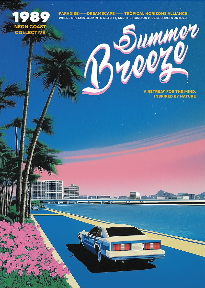 Summer Breeze Coastal Drive Sunset Vibes Print