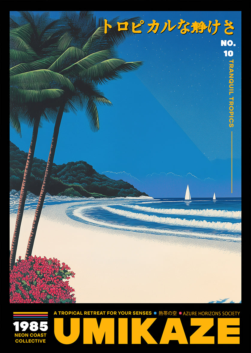 Umikaze Tropical Breeze Tranquil Beach Coastline Print