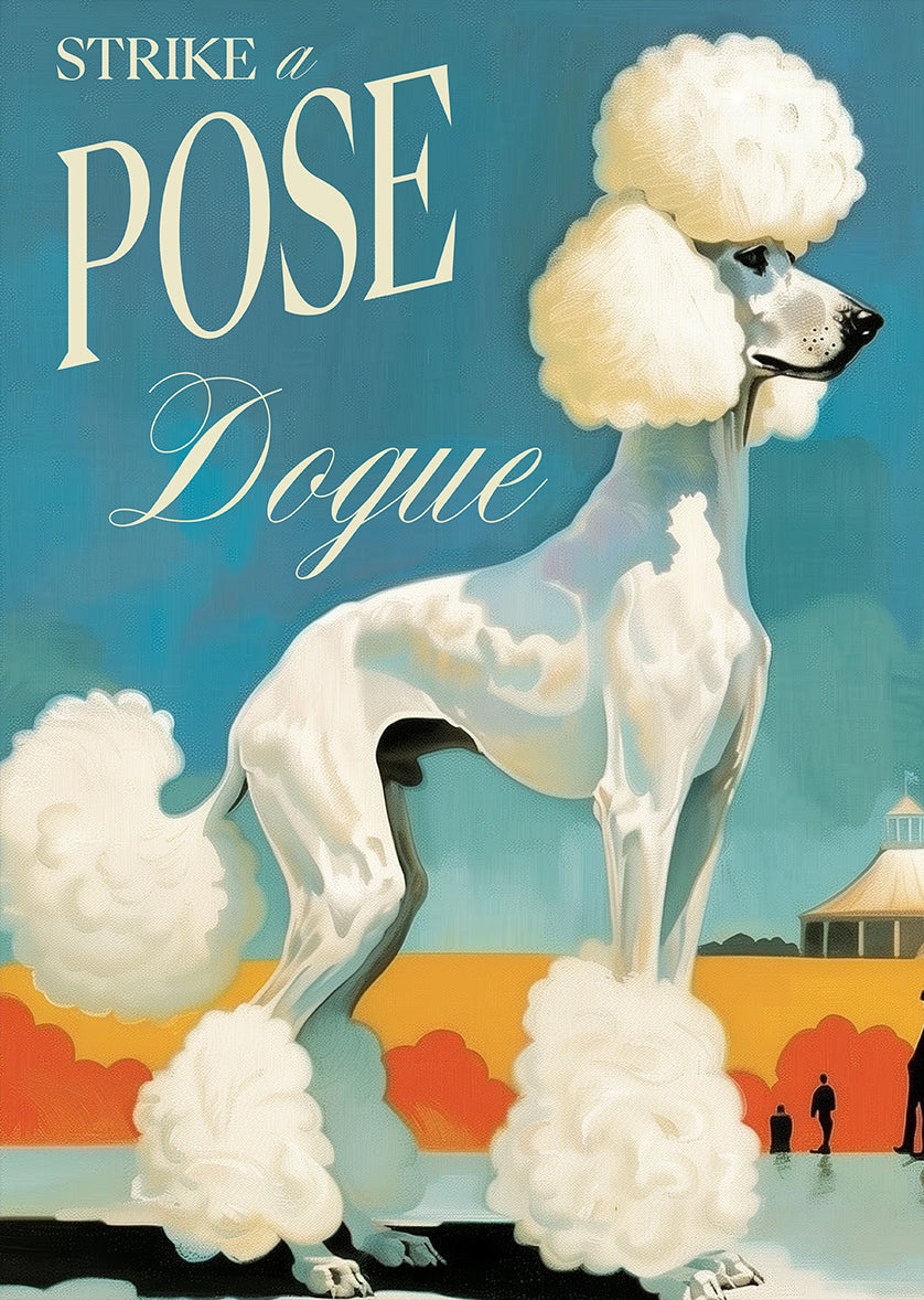 Retro French Poodle Fashion Illustration Print