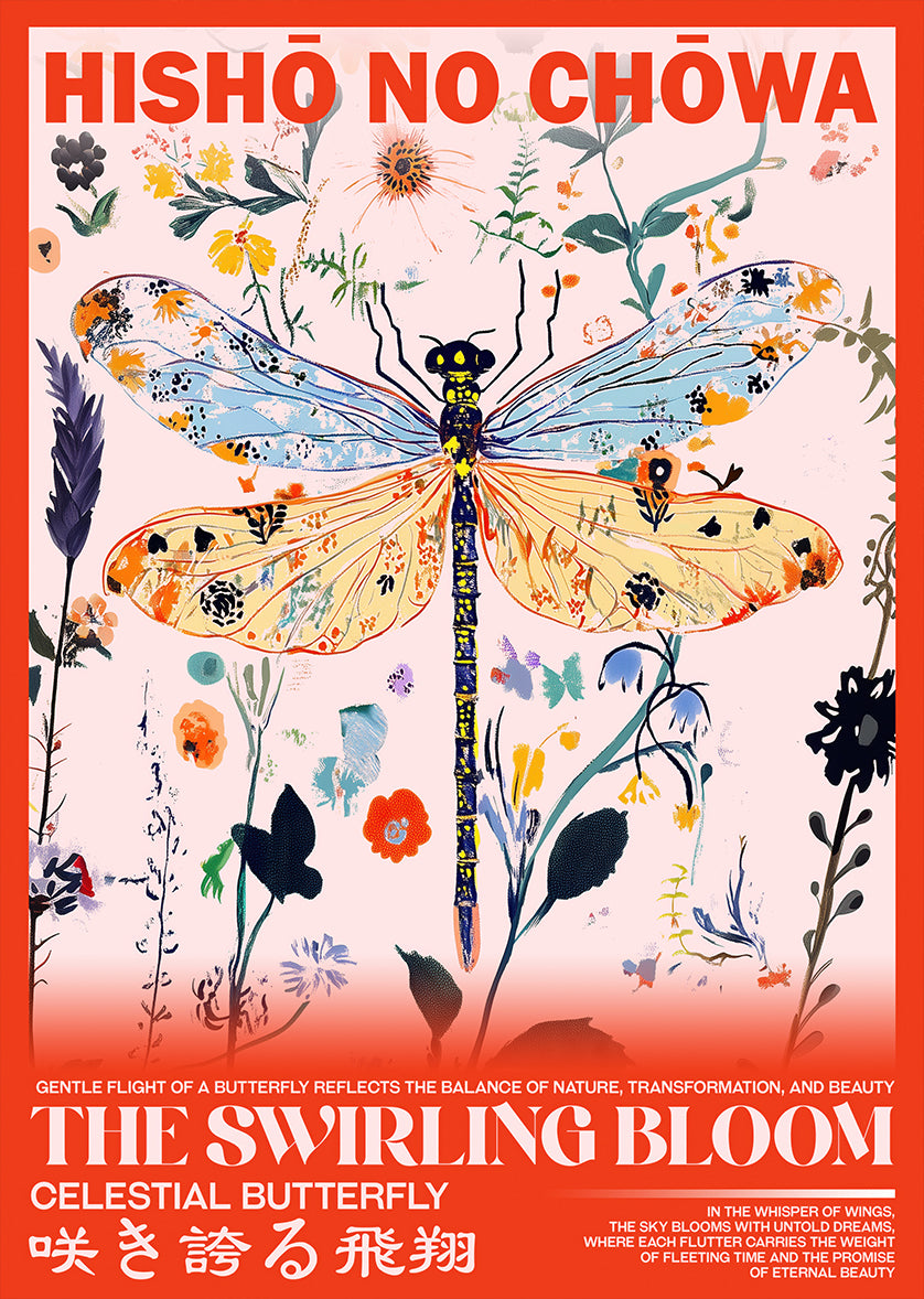 Celestial Butterfly In Floral Harmony Wall Art Print