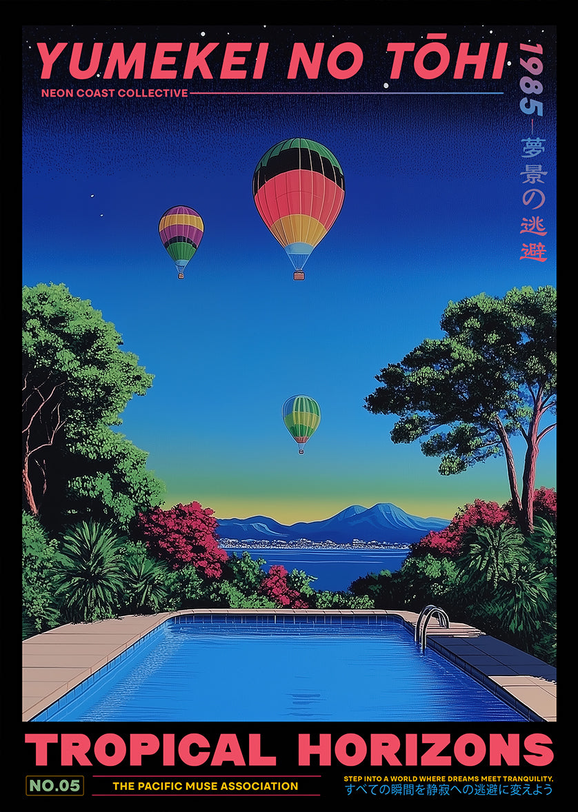 Tropical Horizons Poolside Escape Balloon Sky Print