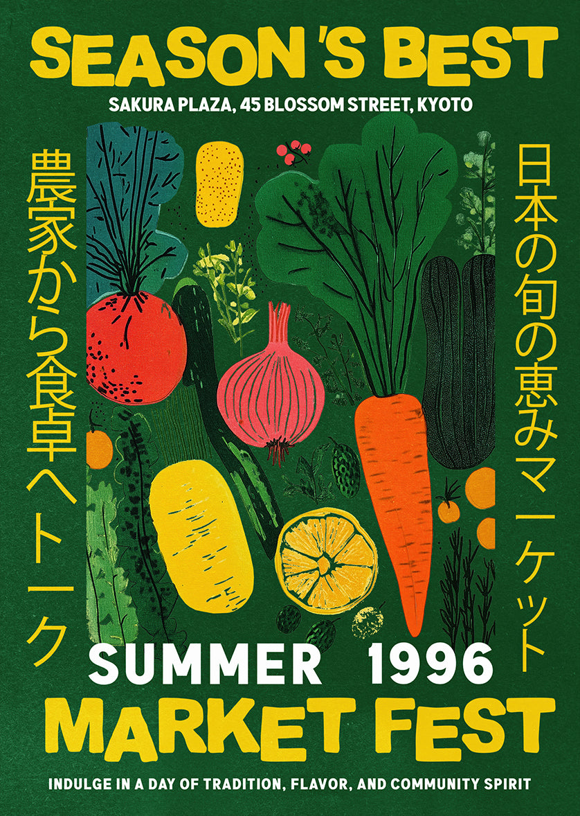 Japanese Summer Farmers Market Fest Print
