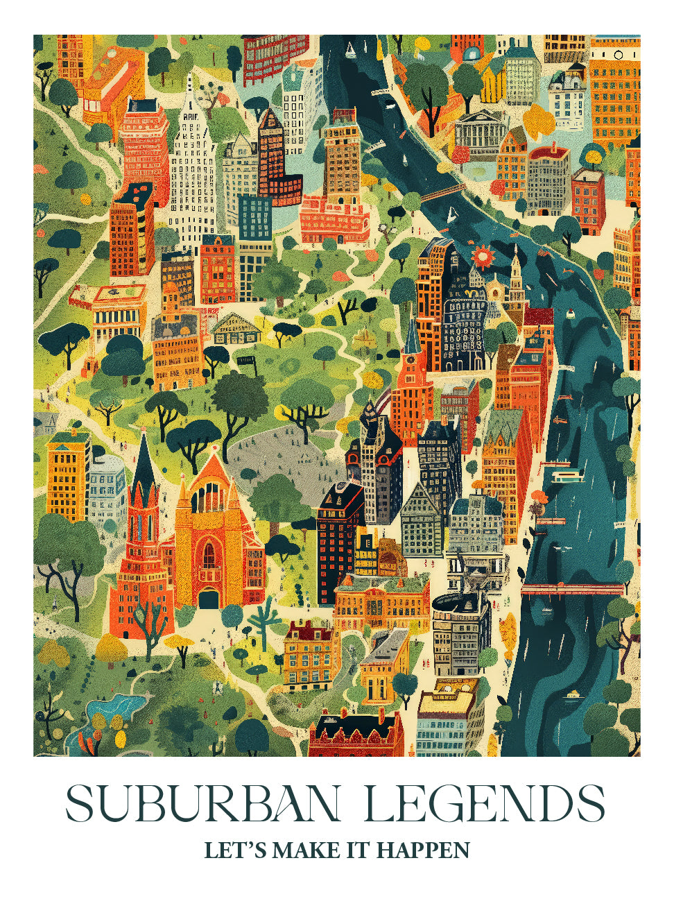 Vorort-Legenden-Druck