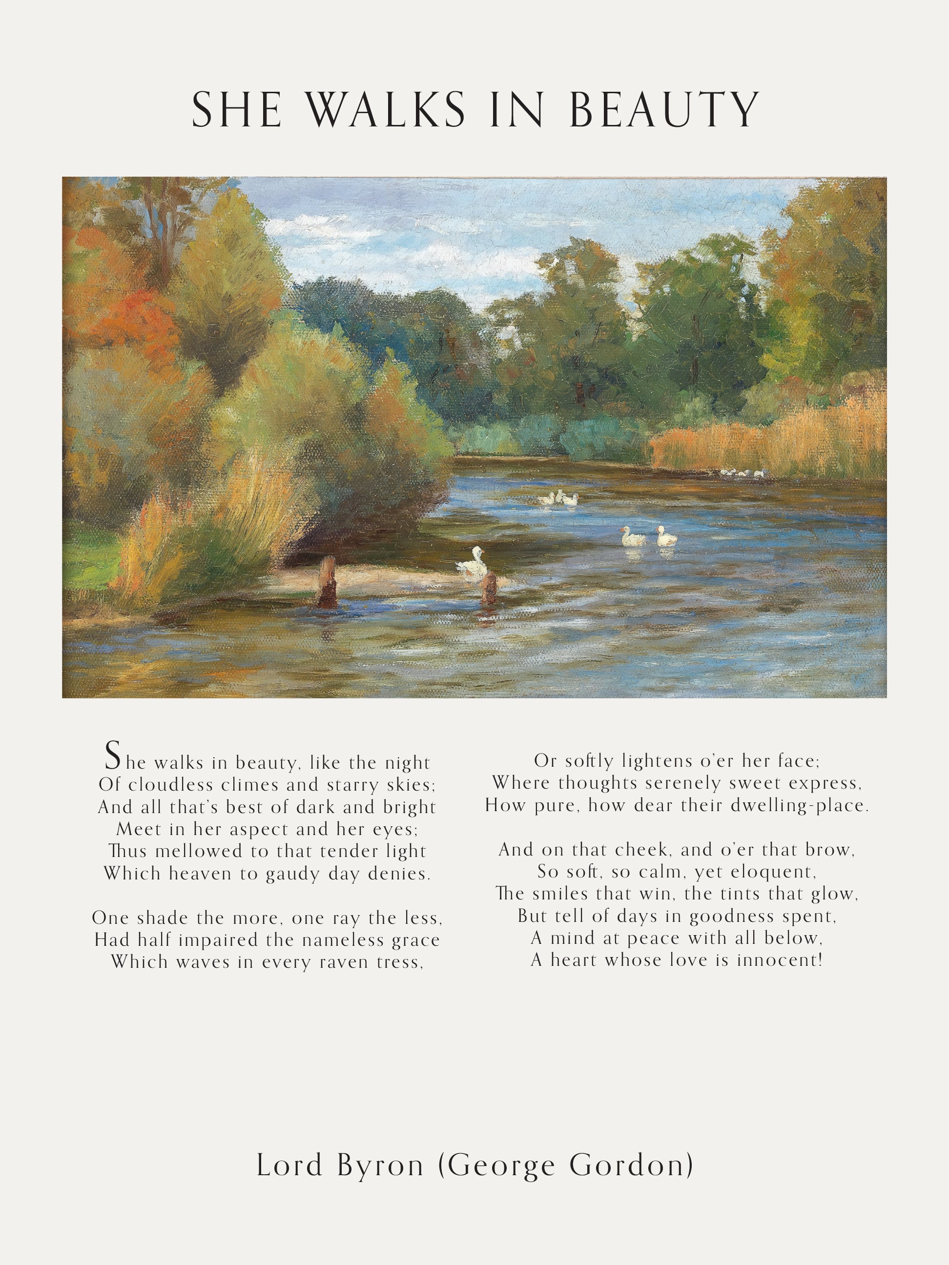 She Walks in Beauty - Lord Byron Poetic Art